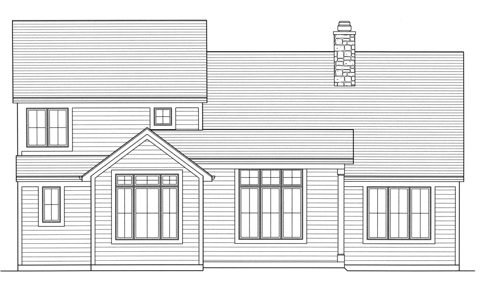 Home Plan Rear Elevation of this 4-Bedroom,2167 Sq Ft Plan -169-1100