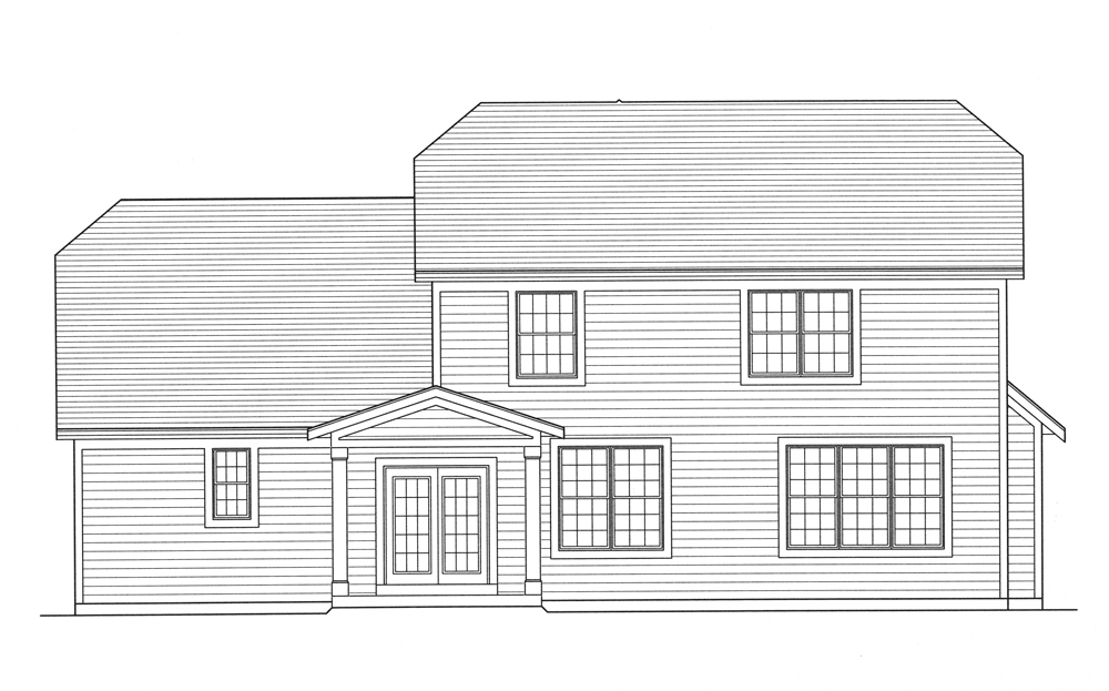 Home Plan Rear Elevation of this 4-Bedroom,2113 Sq Ft Plan -169-1101