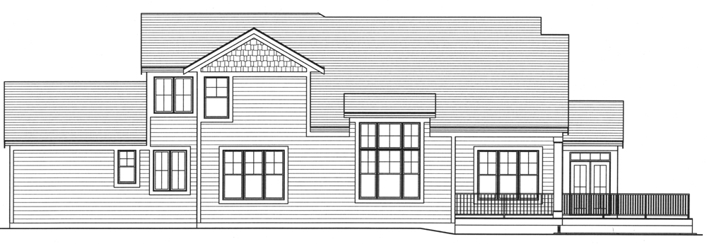 Home Plan Rear Elevation of this 4-Bedroom,2702 Sq Ft Plan -169-1102