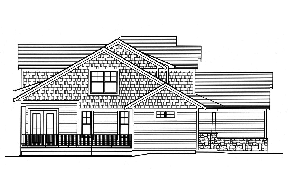 Home Plan Left Elevation of this 4-Bedroom,2702 Sq Ft Plan -169-1102