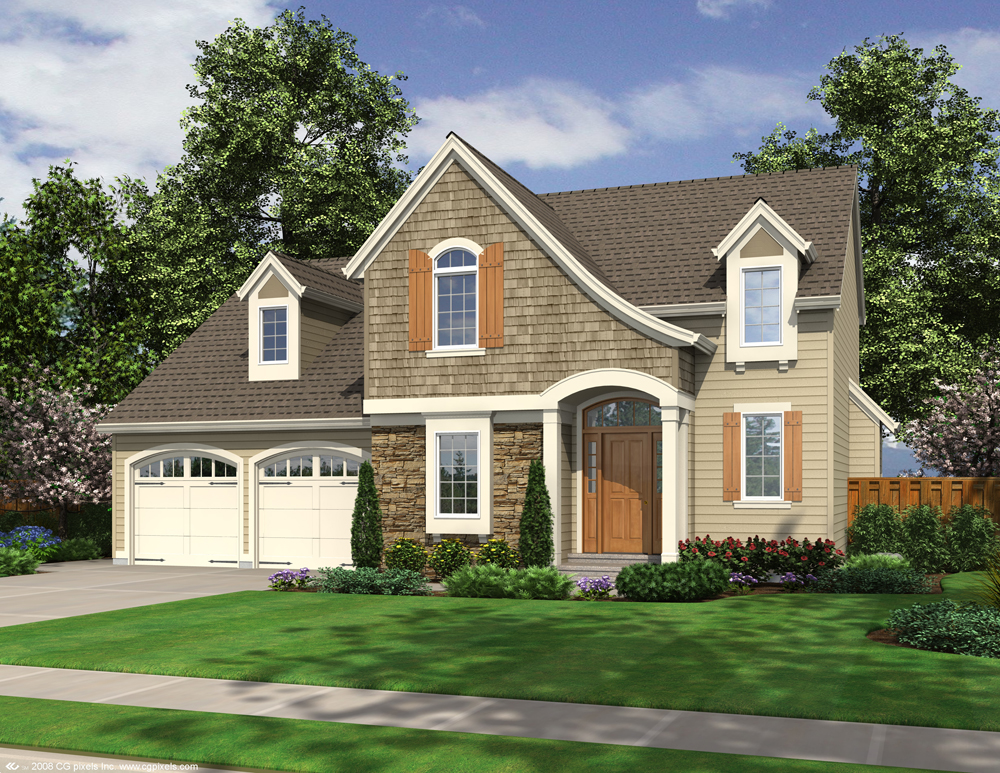 Front elevation of Traditional home (ThePlanCollection: House Plan #169-1103)