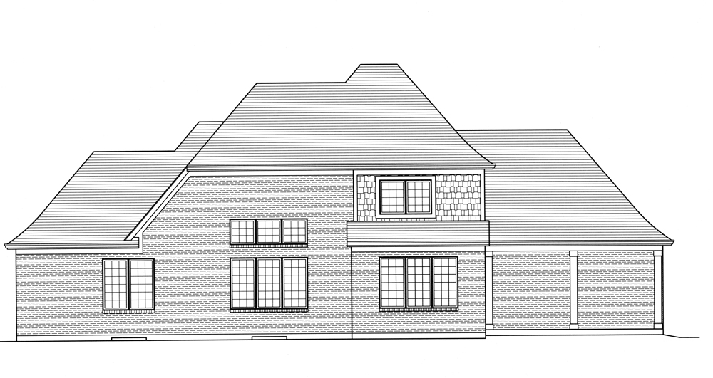 Home Plan Rear Elevation of this 4-Bedroom,2776 Sq Ft Plan -169-1106