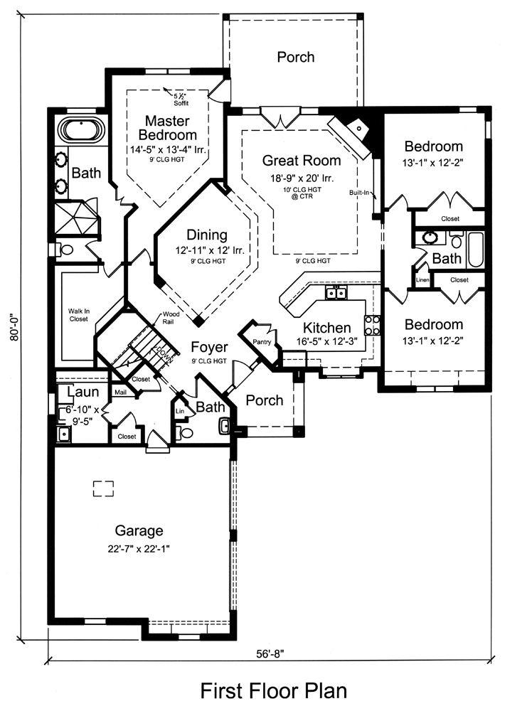 Floor Plan First Story of Contemporary Plan #169-1107