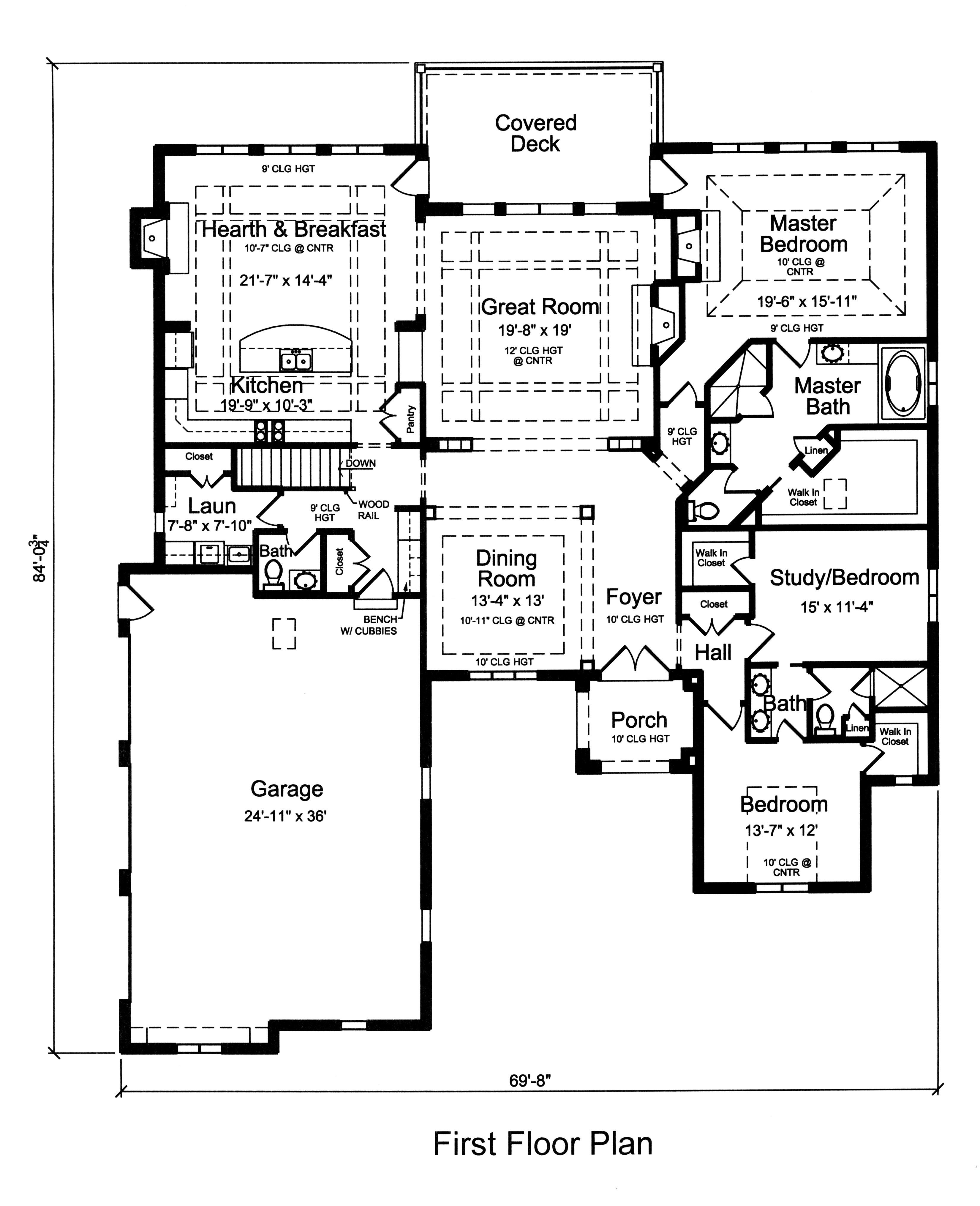 Floor Plan First Story of Luxury Plan #169-1109