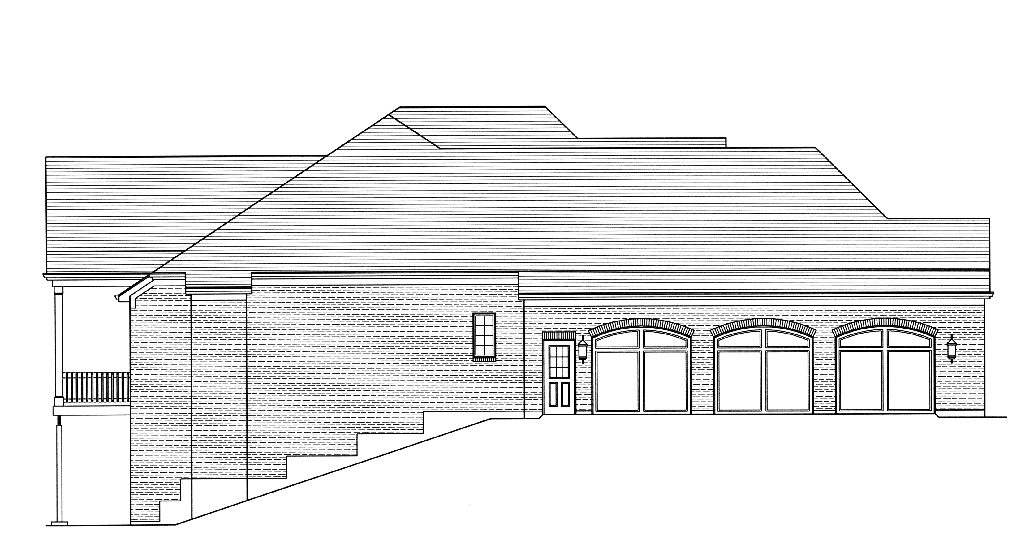 Home Plan Left Elevation of this 3-Bedroom,3078 Sq Ft Plan -169-1109
