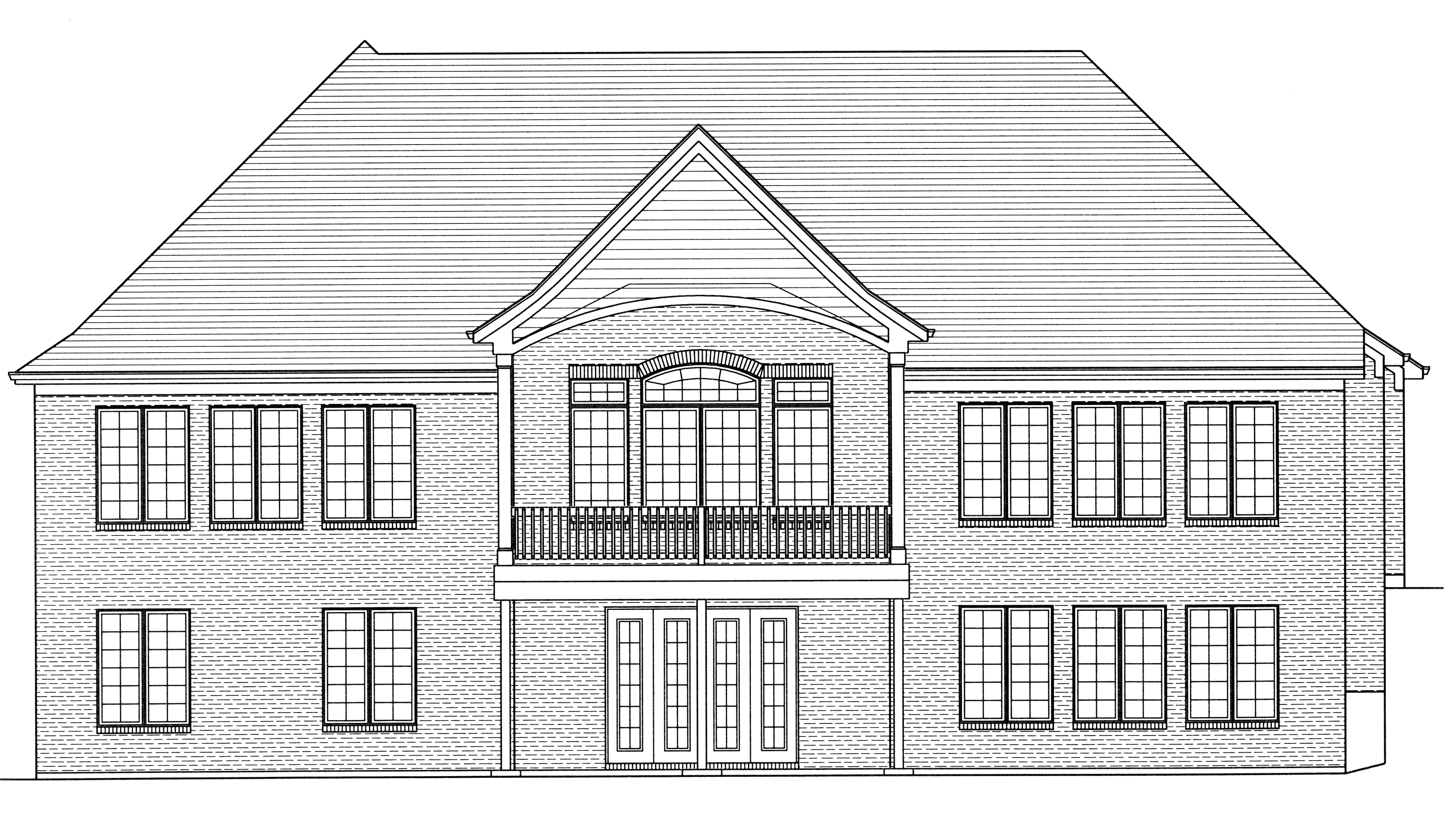 Home Plan Rear Elevation of this 3-Bedroom,3078 Sq Ft Plan -169-1109
