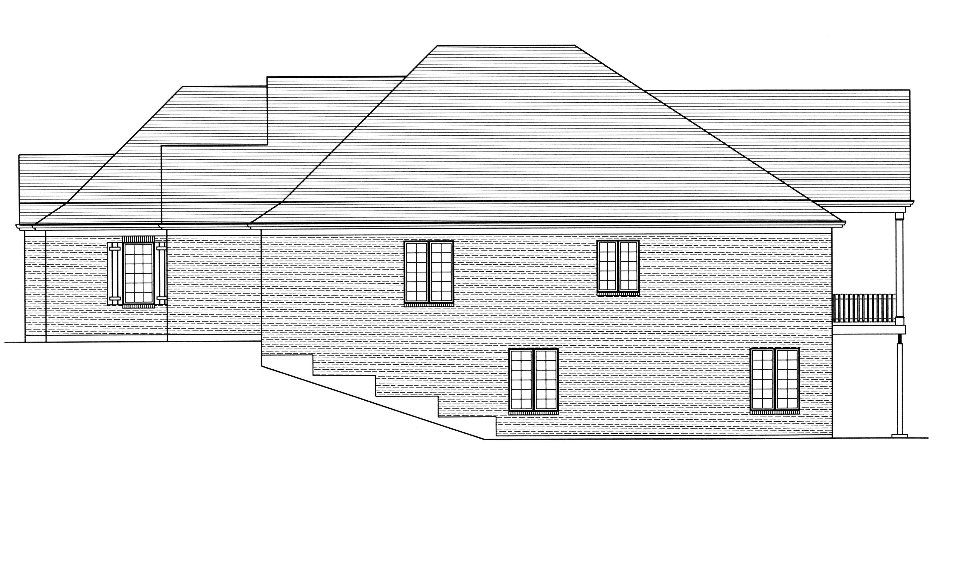 Home Plan Right Elevation of this 3-Bedroom,3078 Sq Ft Plan -169-1109
