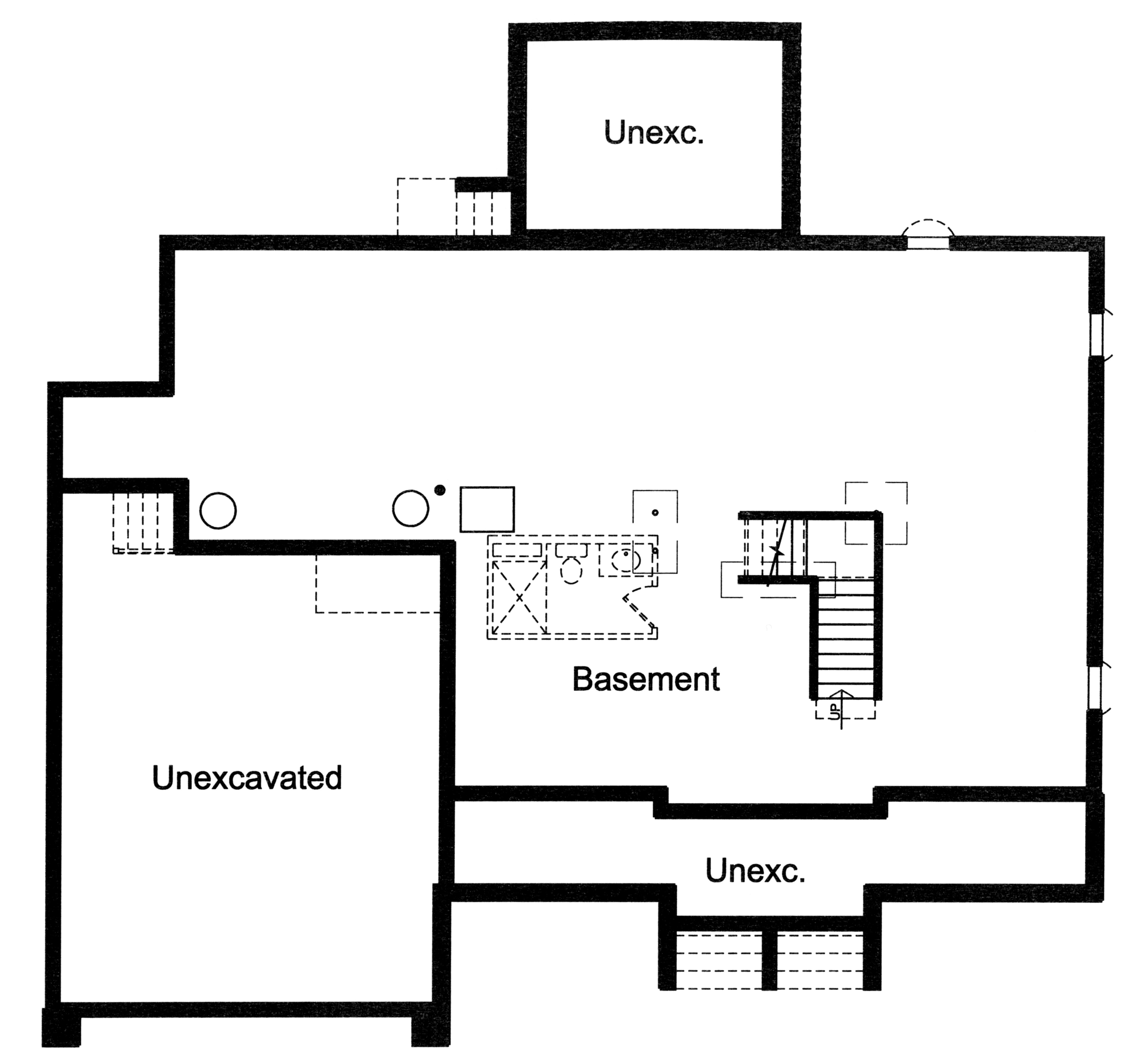 Floor Plan Basement of Country Plan #169-1110