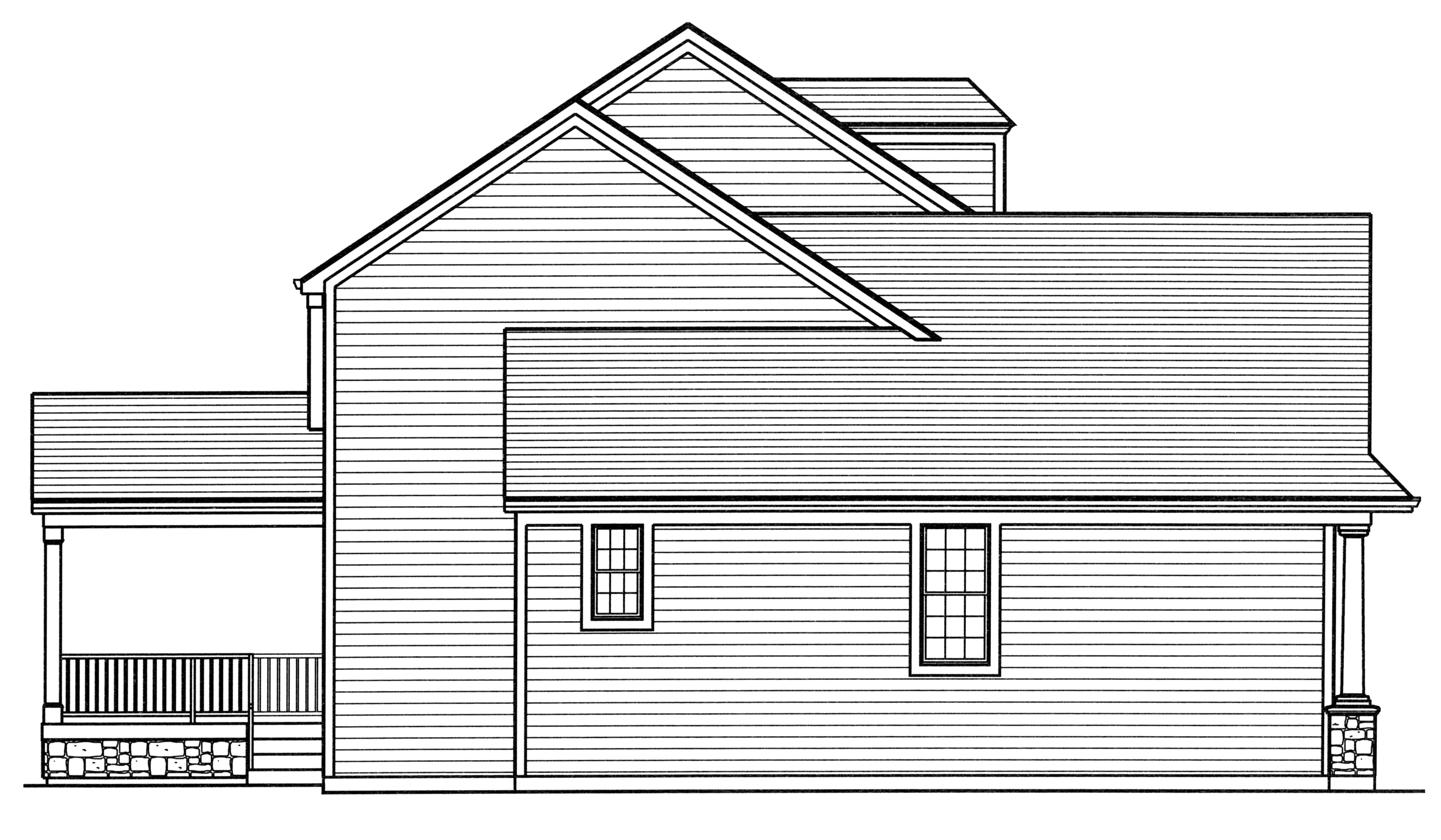 Home Plan Left Elevation of this 4-Bedroom,2919 Sq Ft Plan -169-1110