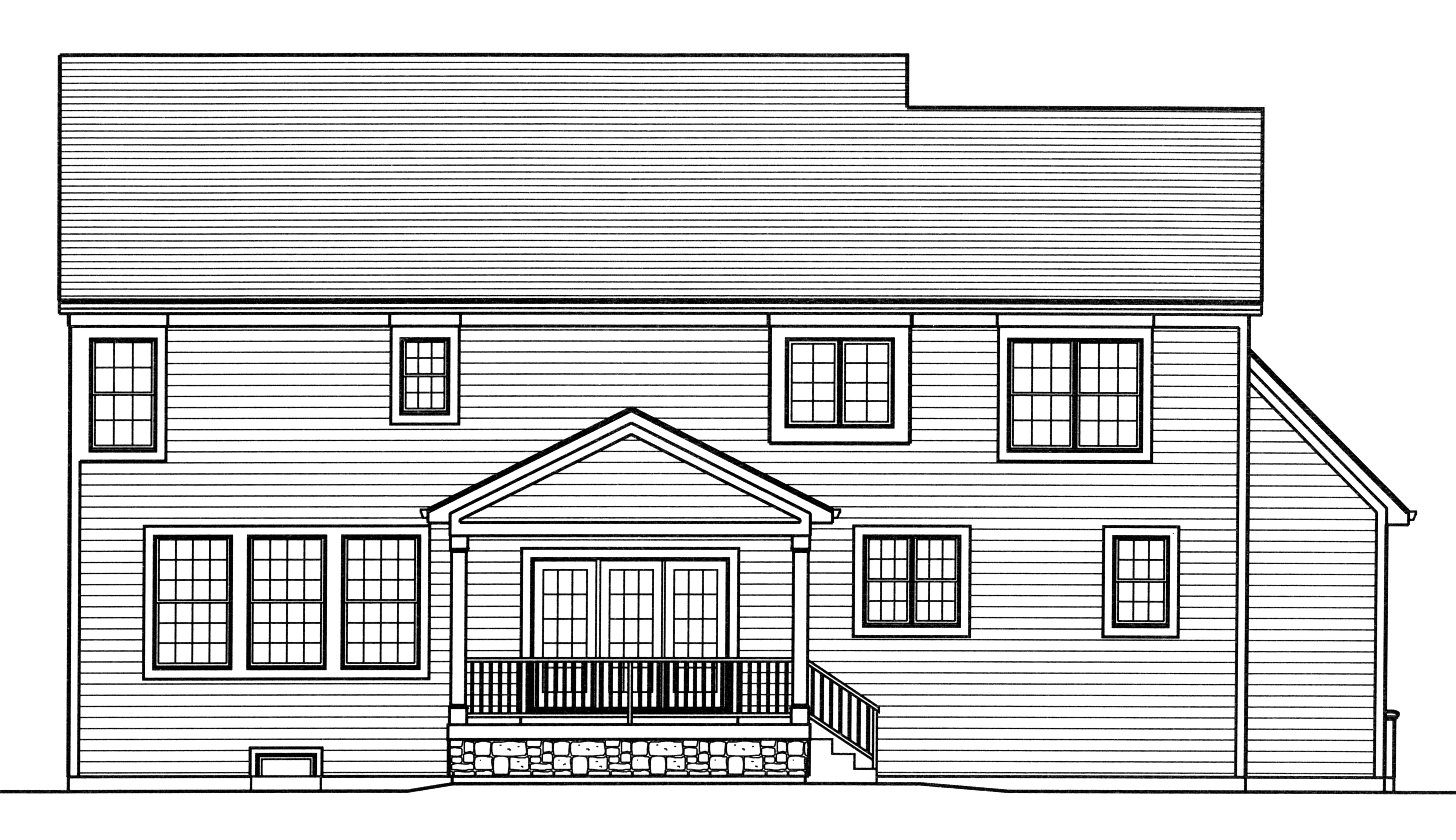 Home Plan Rear Elevation of this 4-Bedroom,2919 Sq Ft Plan -169-1110