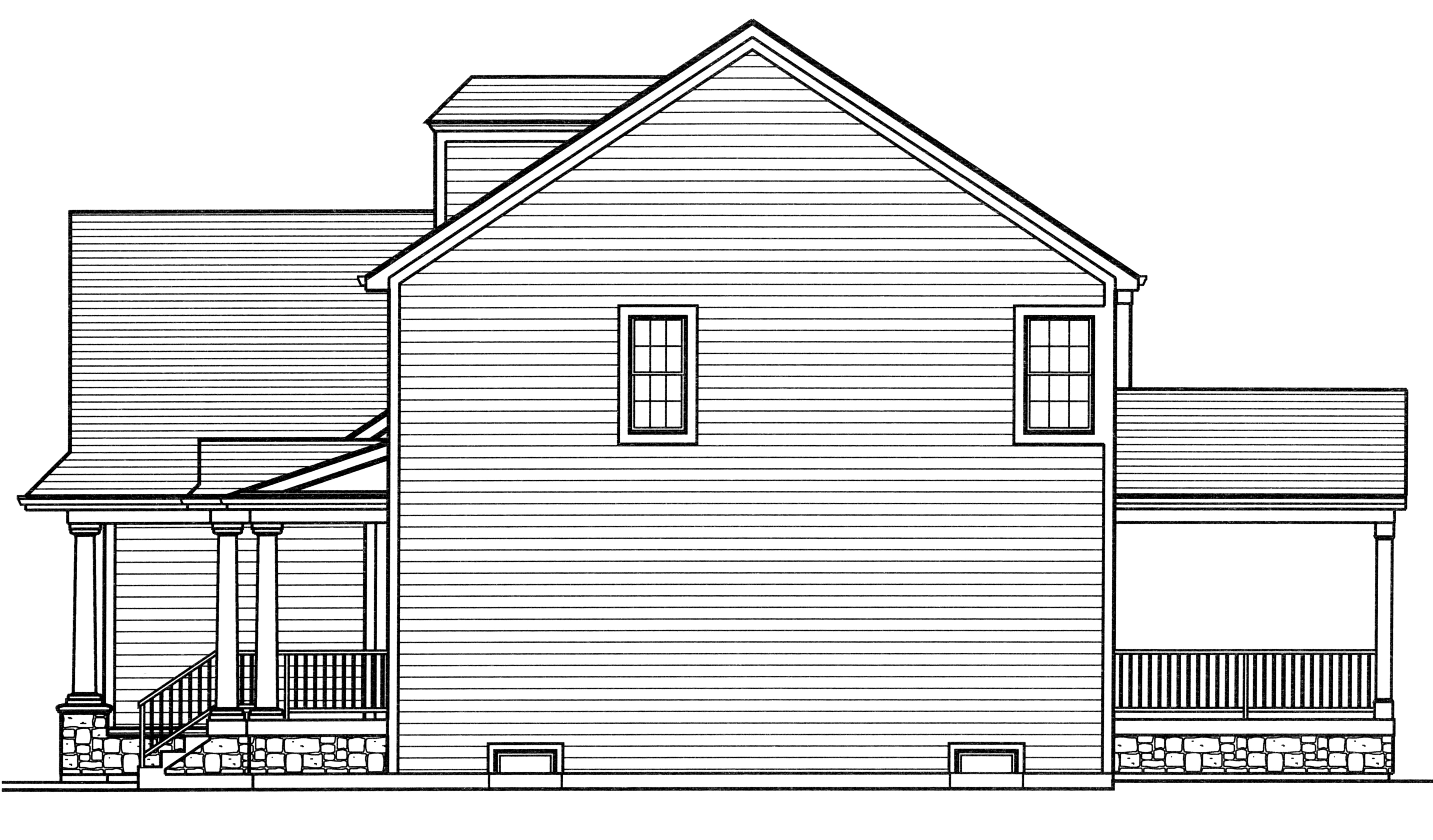 Home Plan Right Elevation of this 4-Bedroom,2919 Sq Ft Plan -169-1110