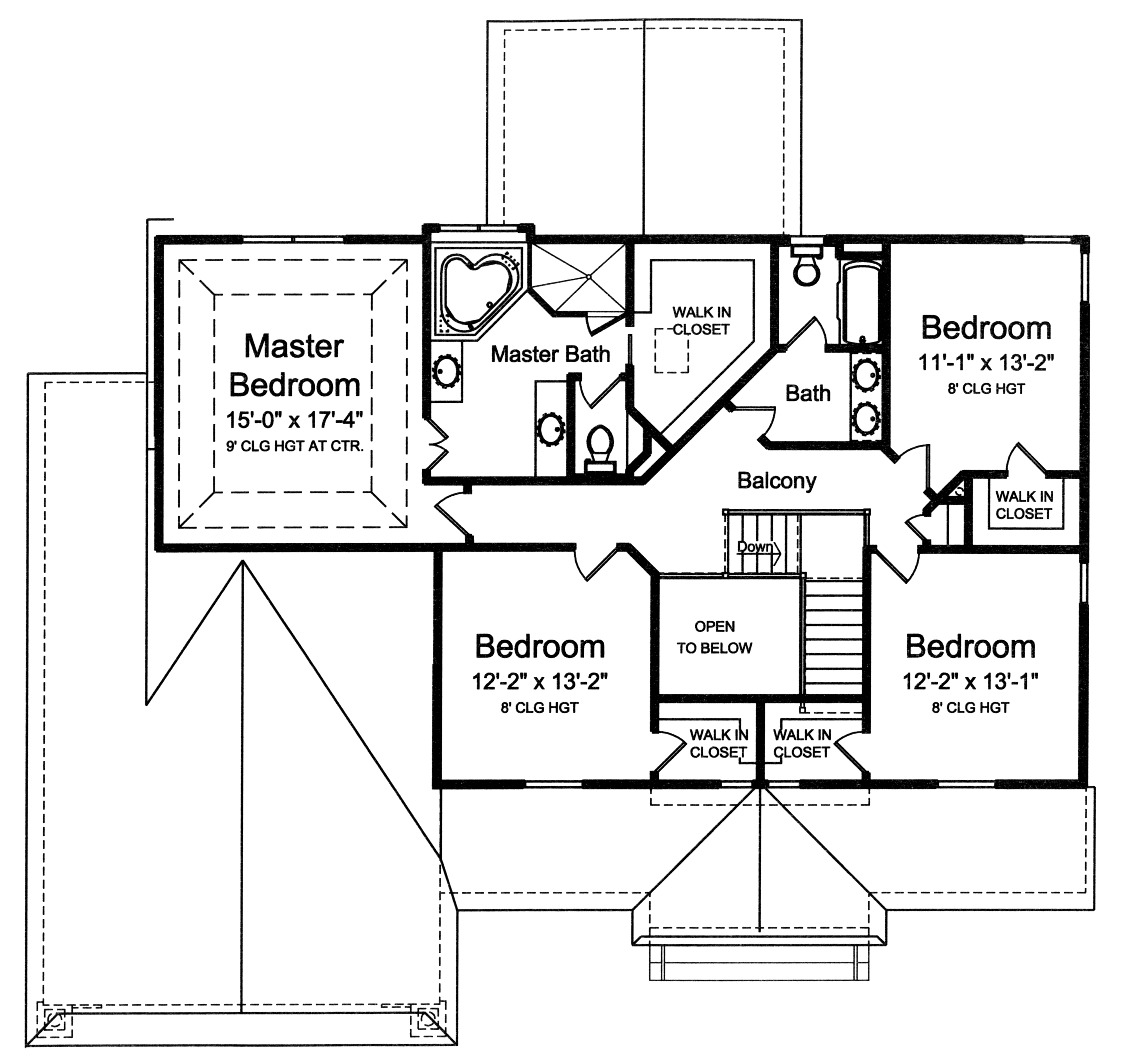Floor Plan Second Story of Country Plan #169-1110