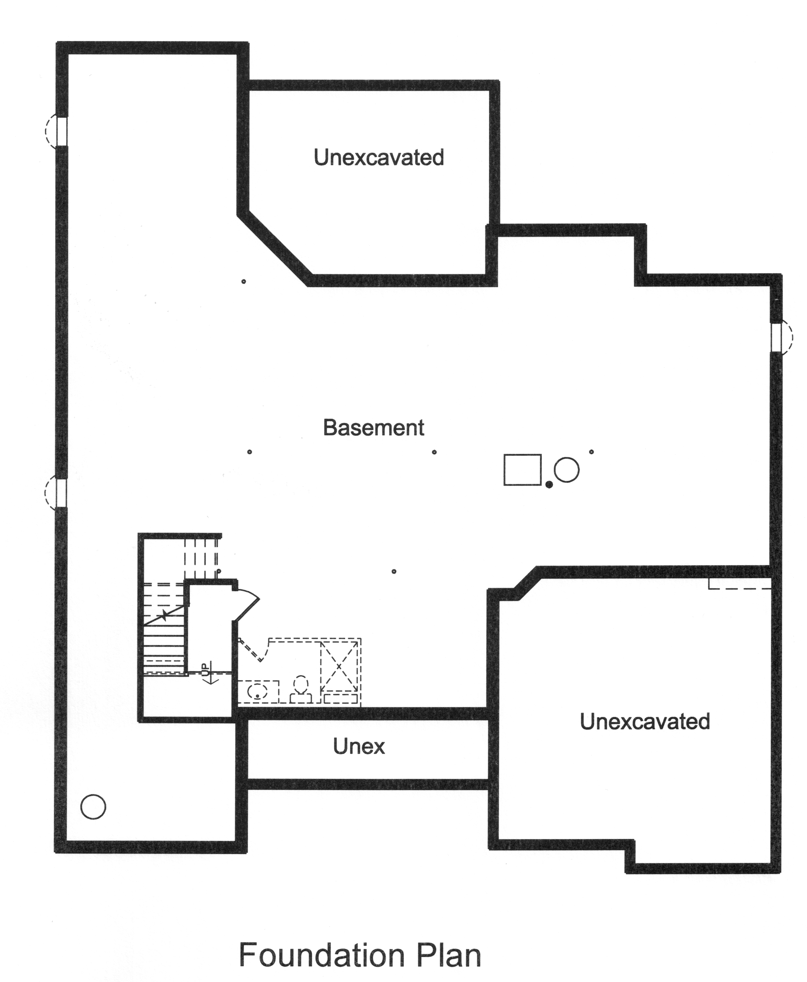 Floor Plan Basement of Country Plan #169-1111