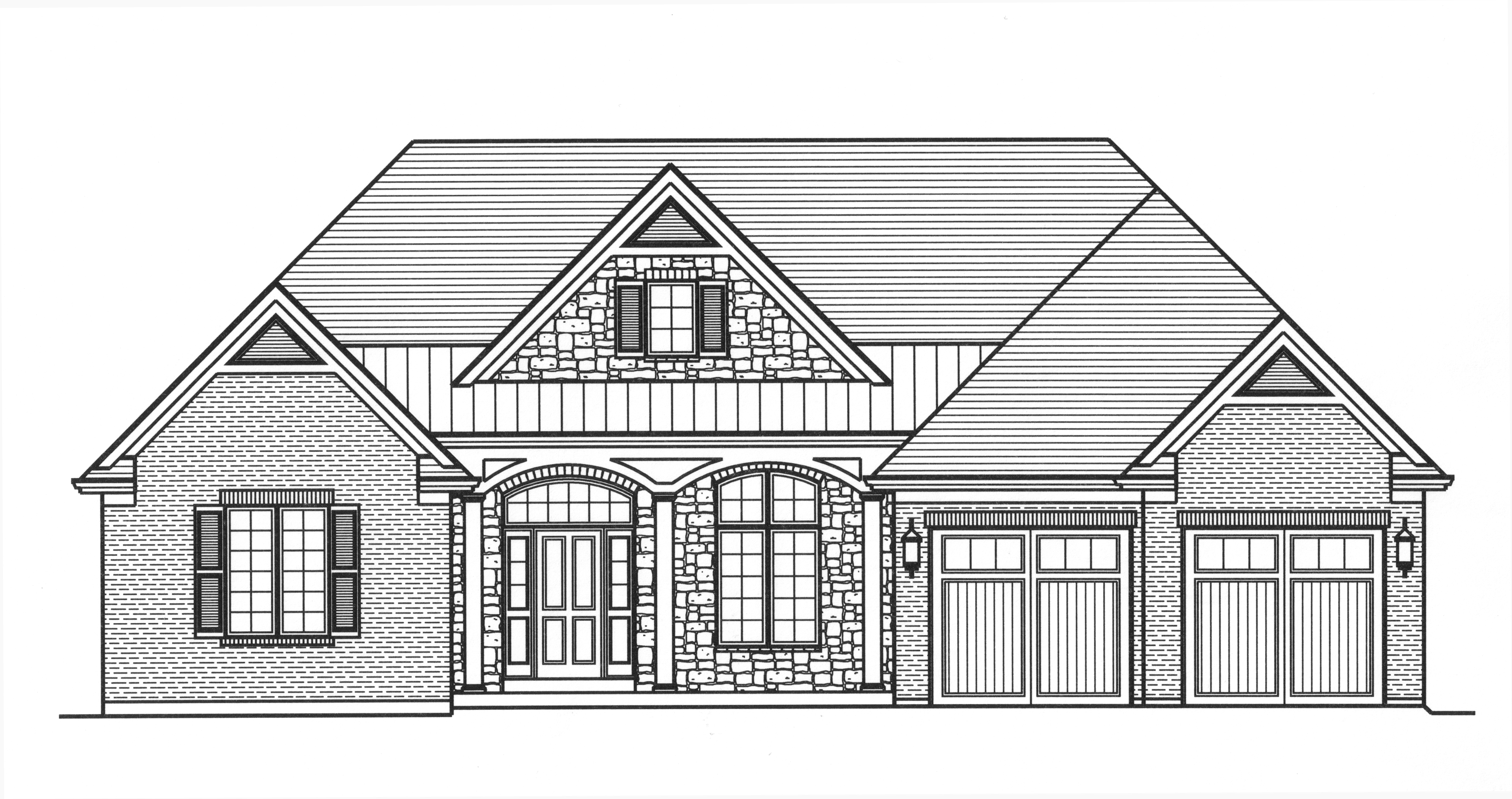 Home Plan Front Elevation of this 3-Bedroom,2492 Sq Ft Plan -169-1111