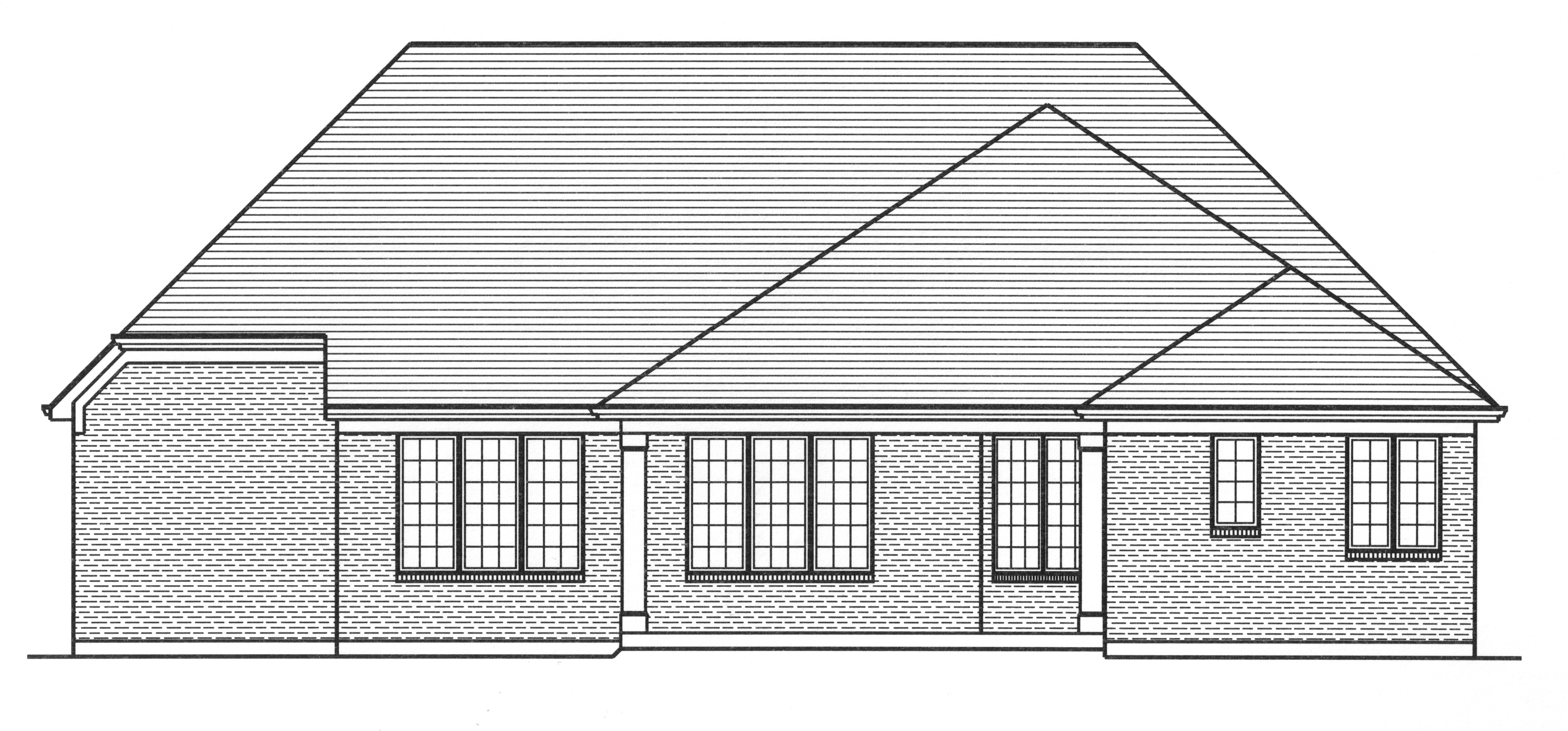 Home Plan Rear Elevation of this 3-Bedroom,2492 Sq Ft Plan -169-1111
