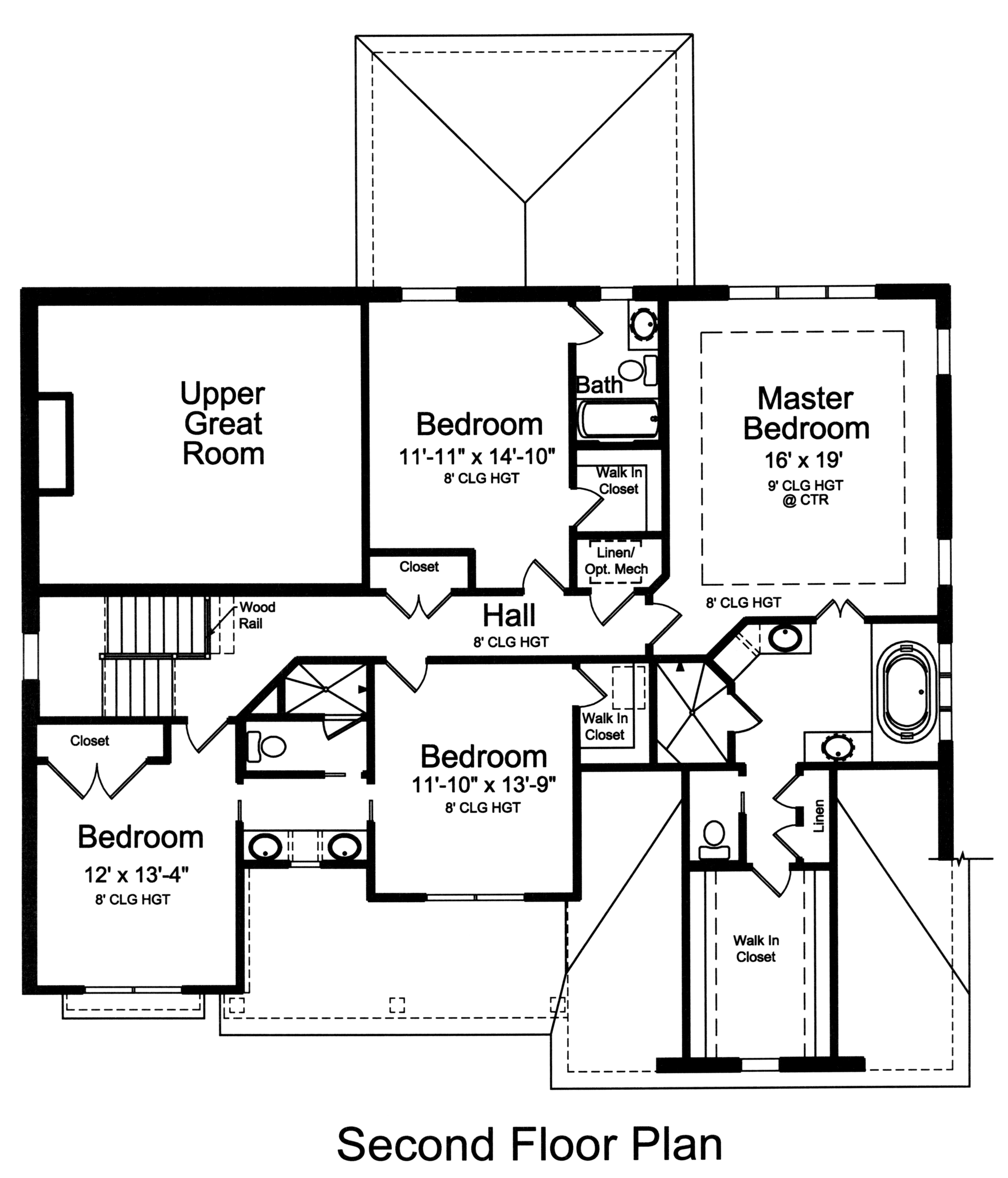 Floor Plan Second Story of Luxury Plan #169-1112