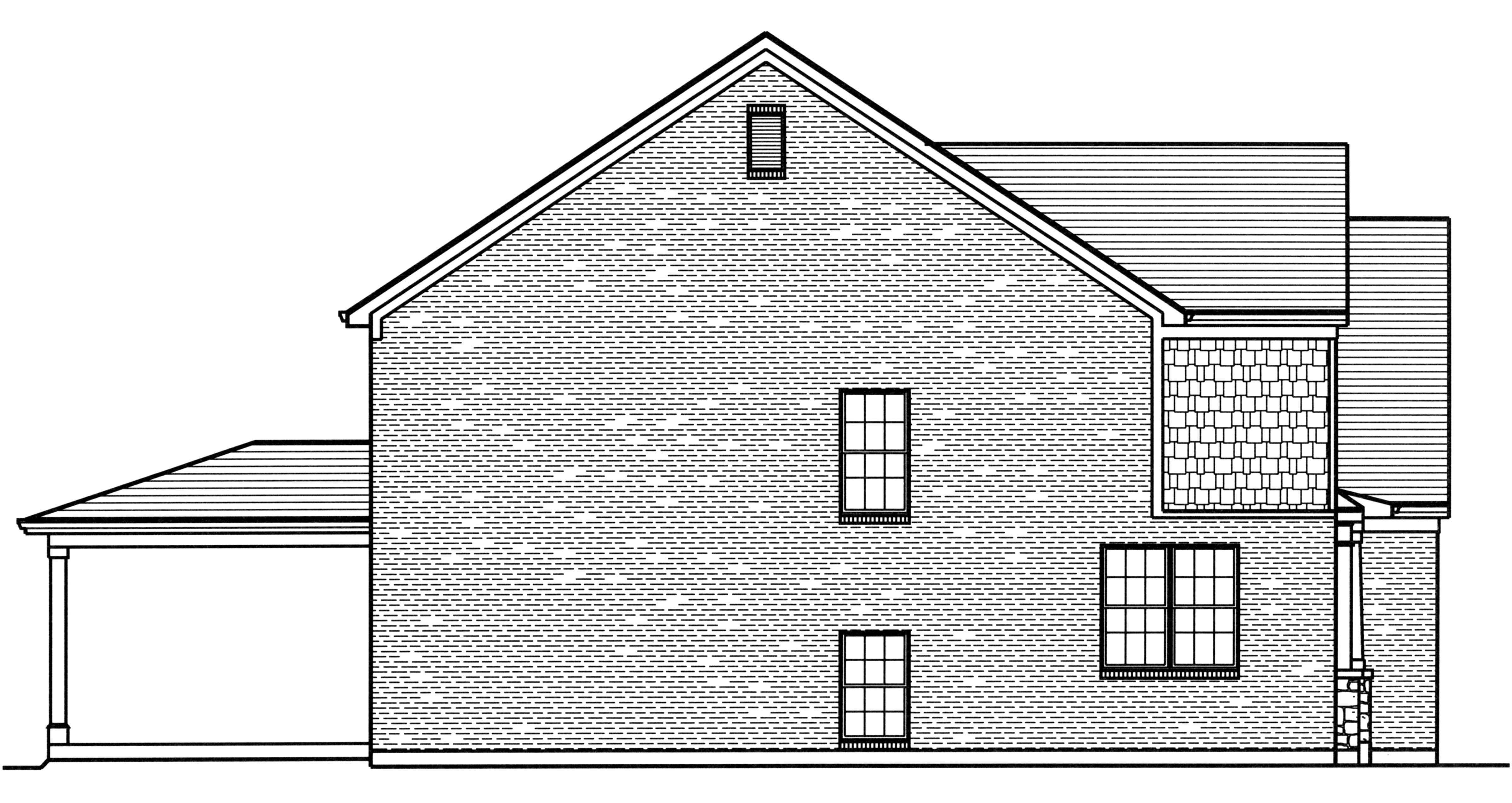 Home Plan Left Elevation of this 4-Bedroom,3280 Sq Ft Plan -169-1112