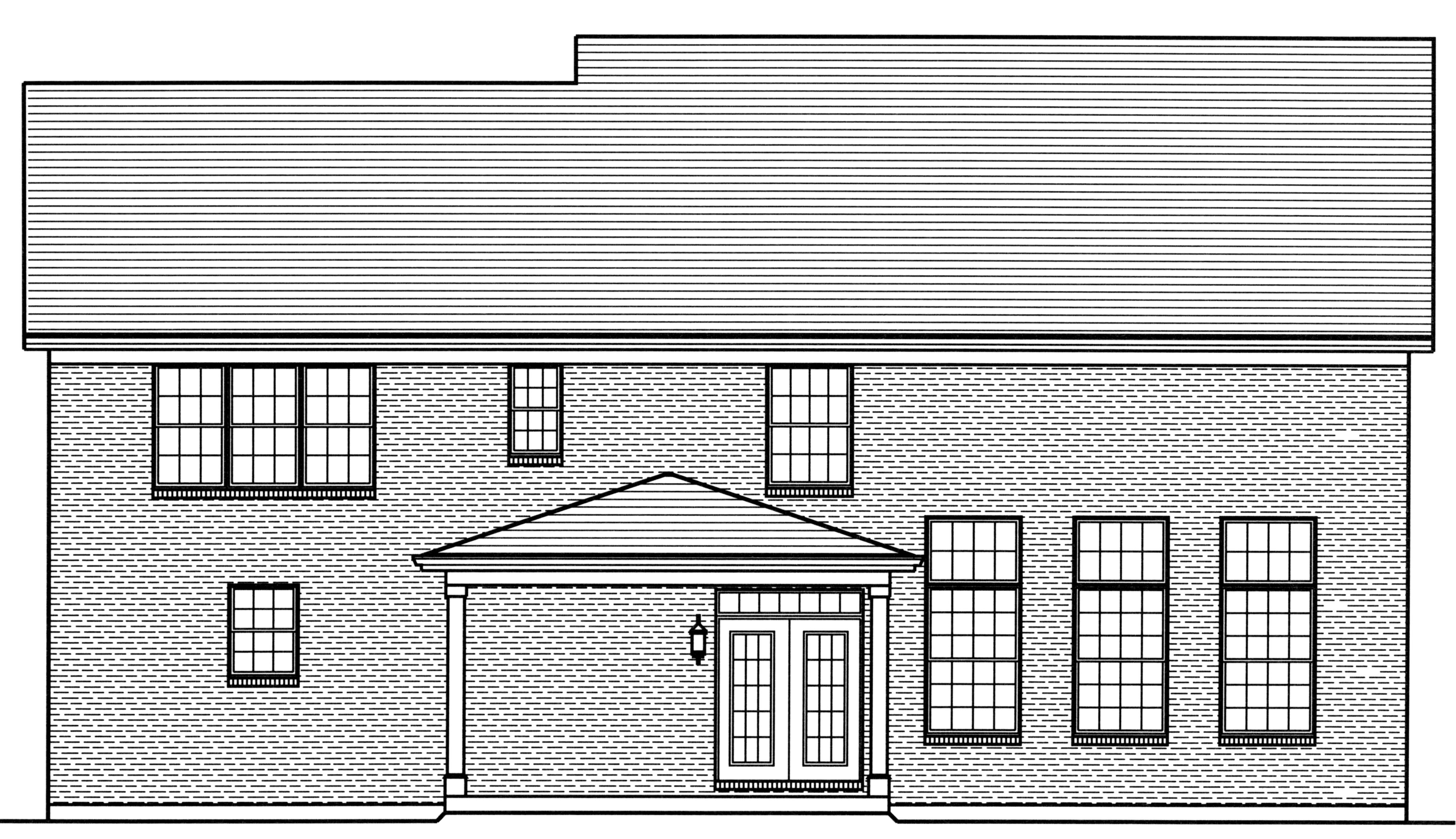 Home Plan Rear Elevation of this 4-Bedroom,3280 Sq Ft Plan -169-1112
