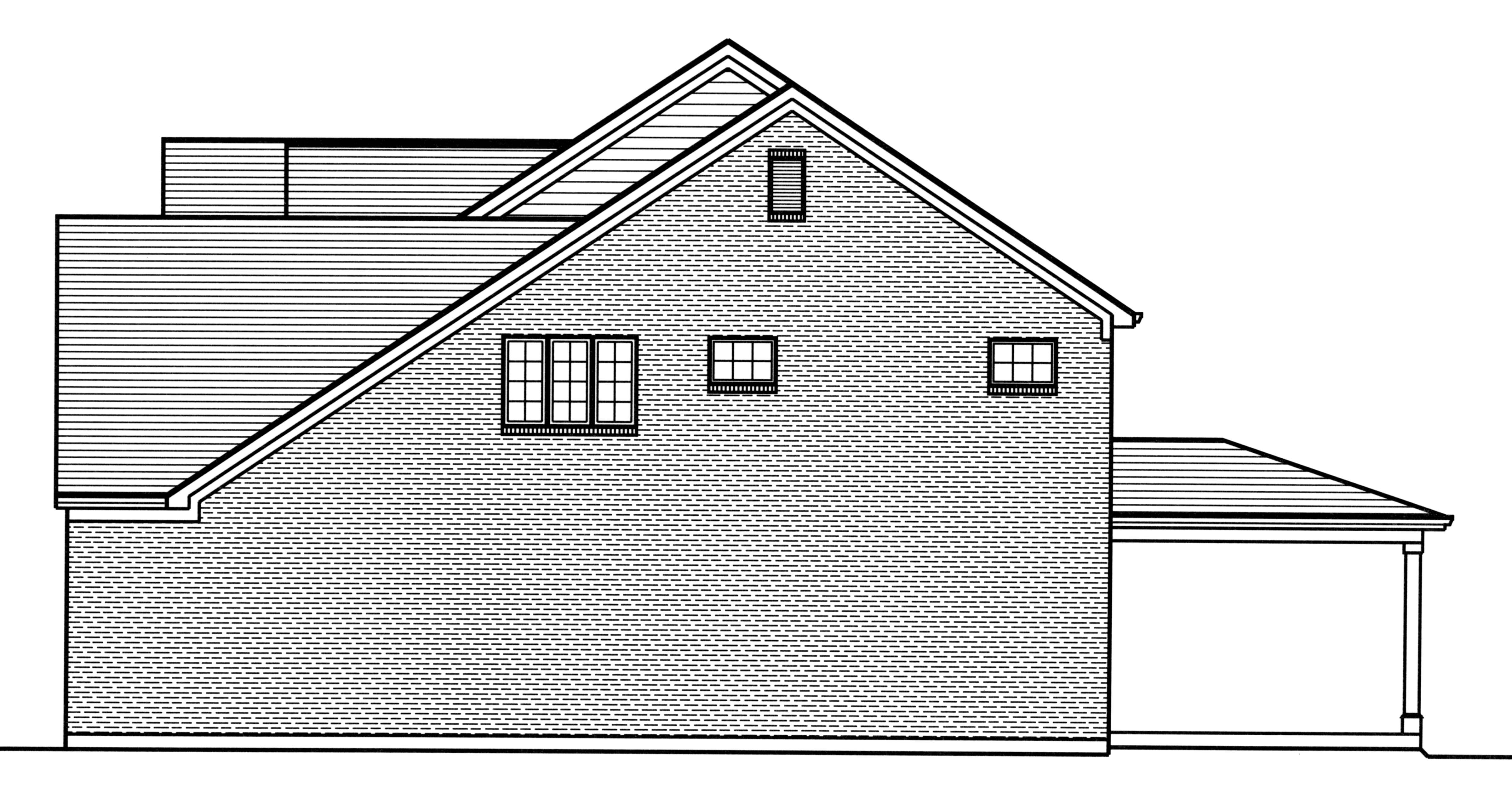 Home Plan Right Elevation of this 4-Bedroom,3280 Sq Ft Plan -169-1112