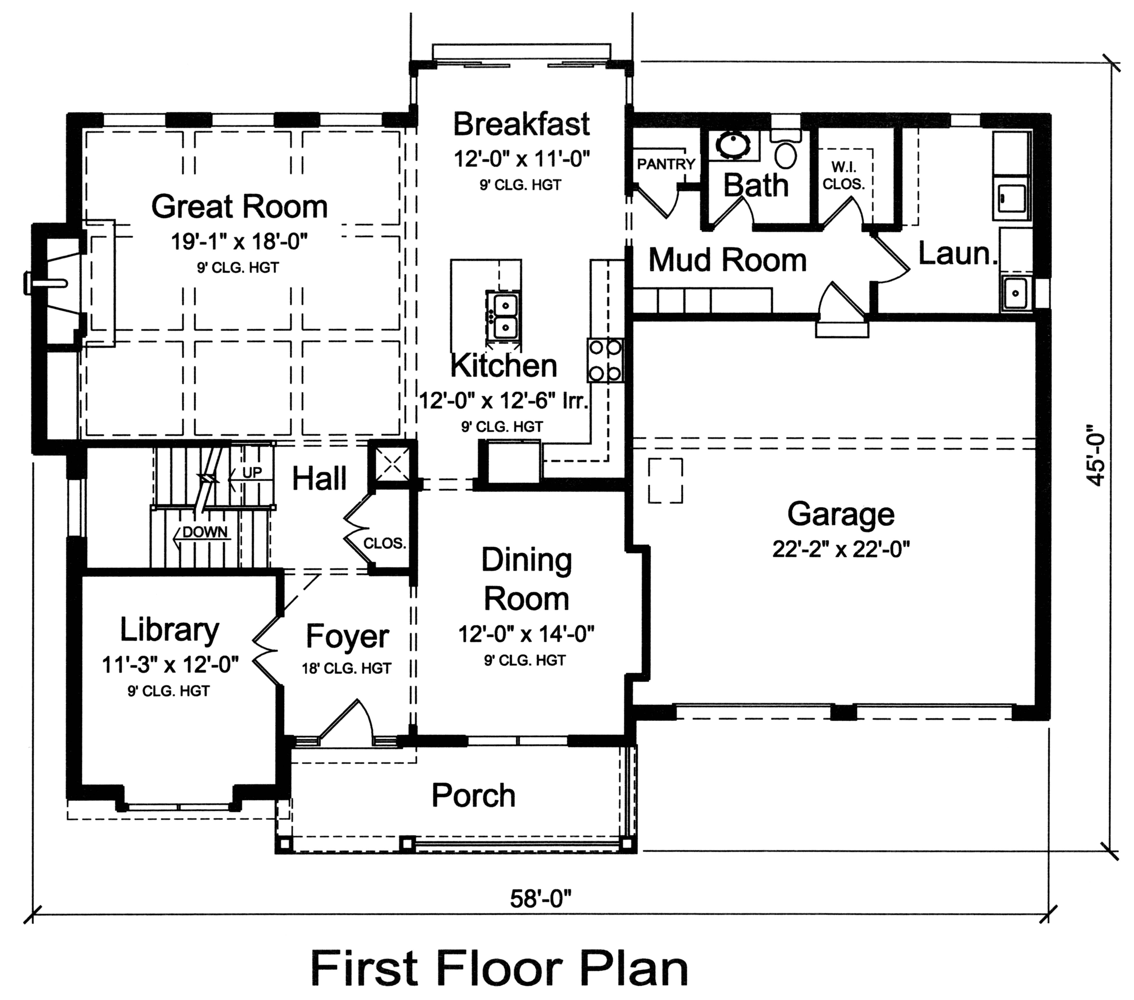 Floor Plan First Story of Luxury Plan #169-1113