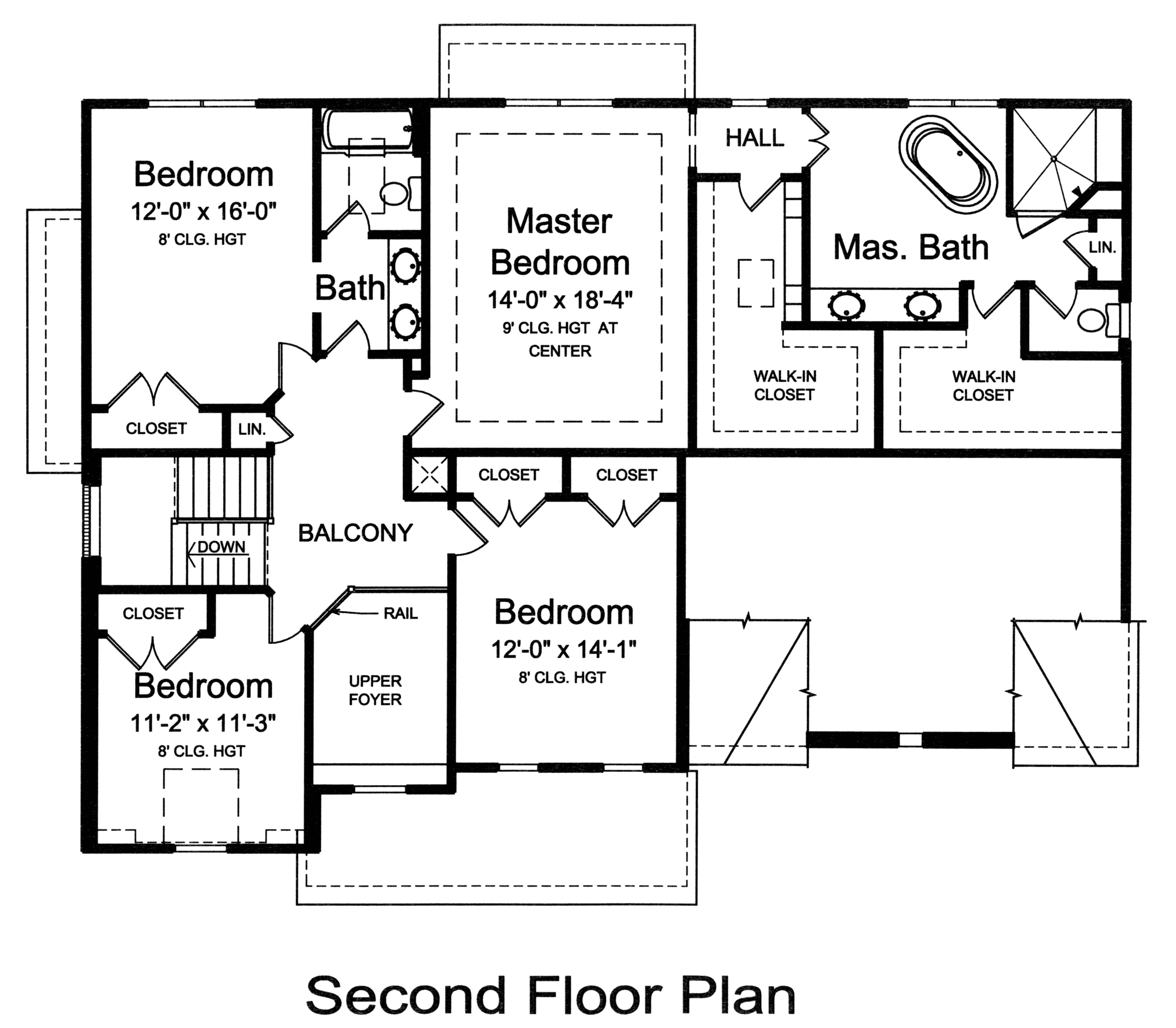 Floor Plan Second Story of Luxury Plan #169-1113