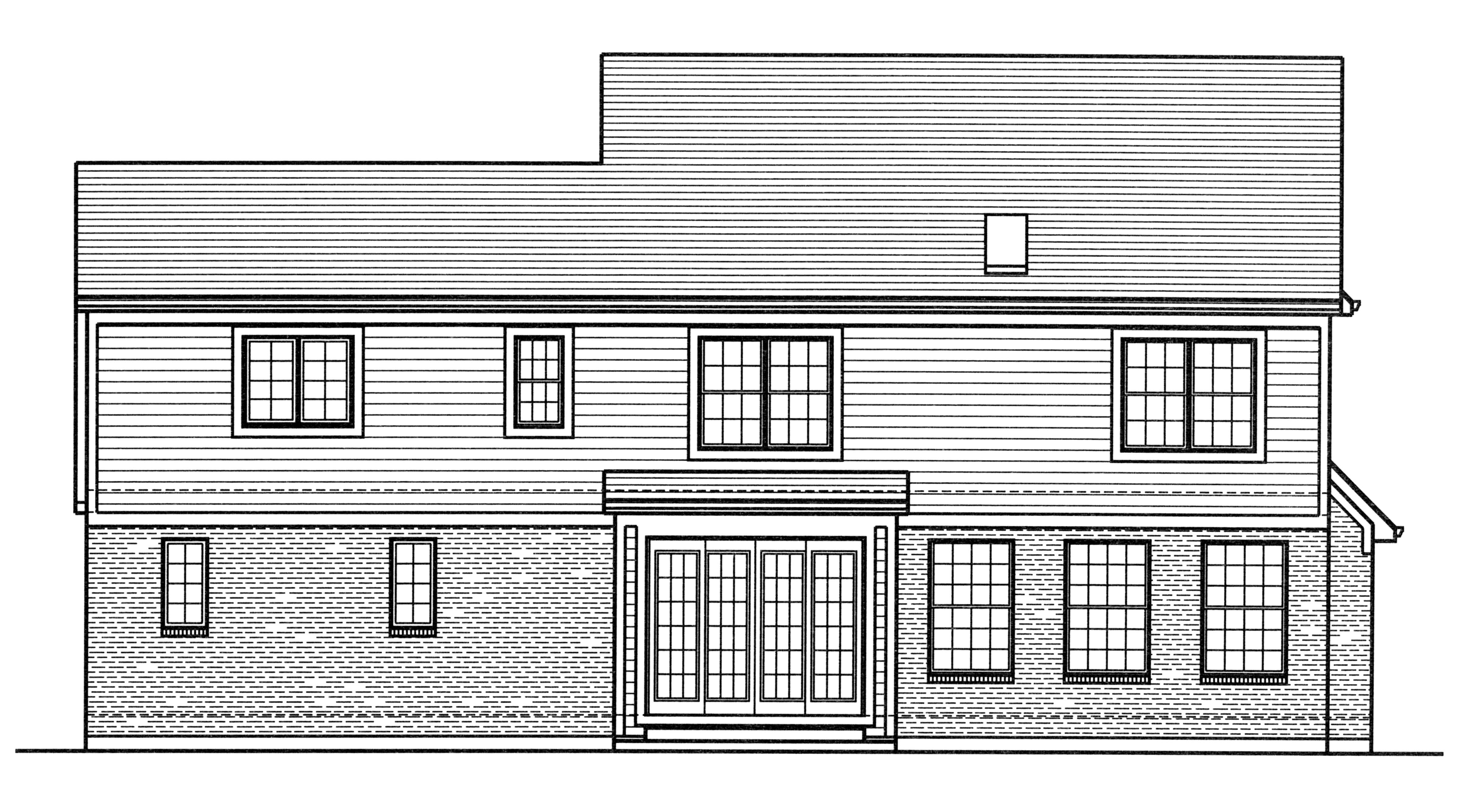 Home Plan Rear Elevation of this 4-Bedroom,3150 Sq Ft Plan -169-1113