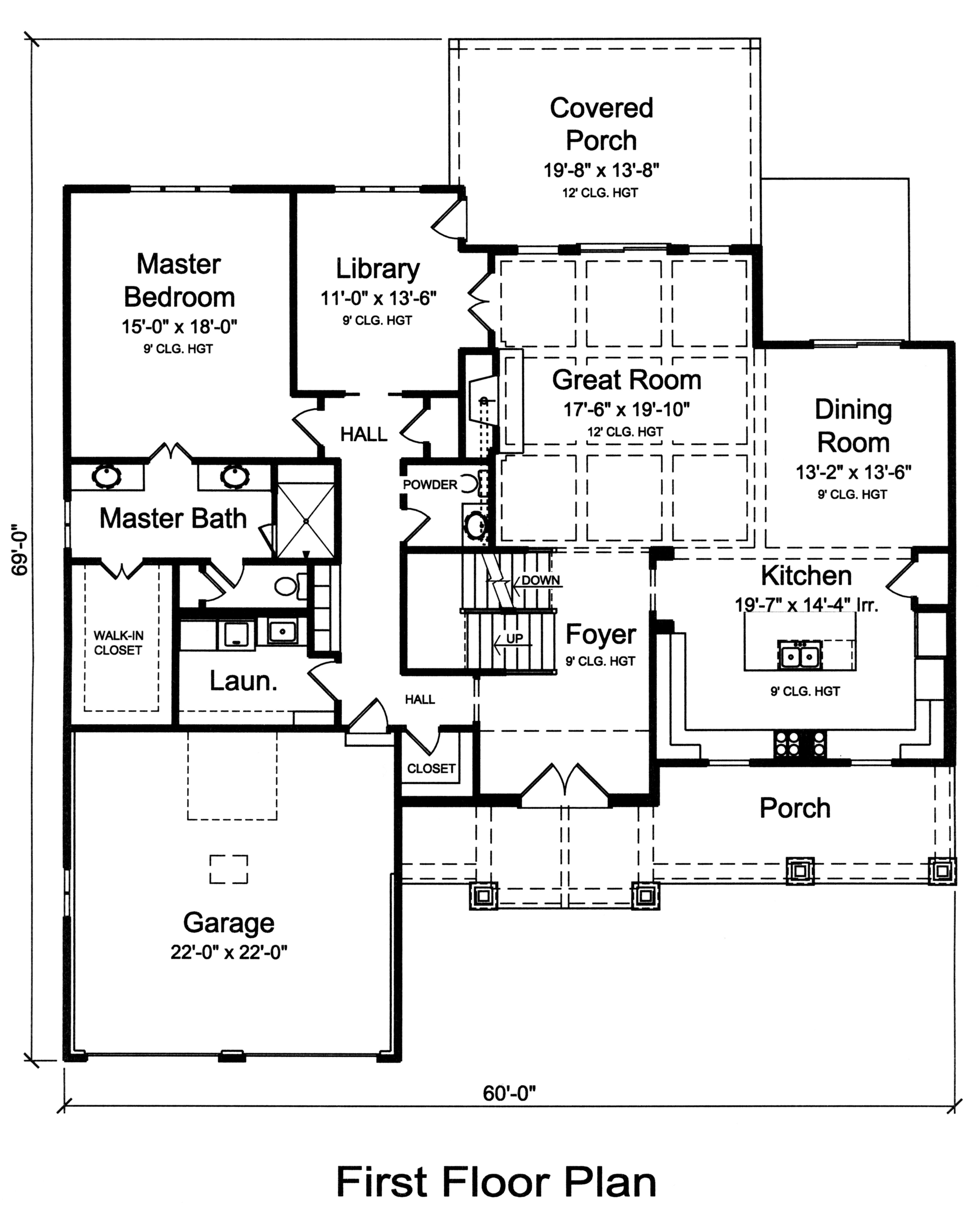 Floor Plan First Story of Luxury Plan #169-1114
