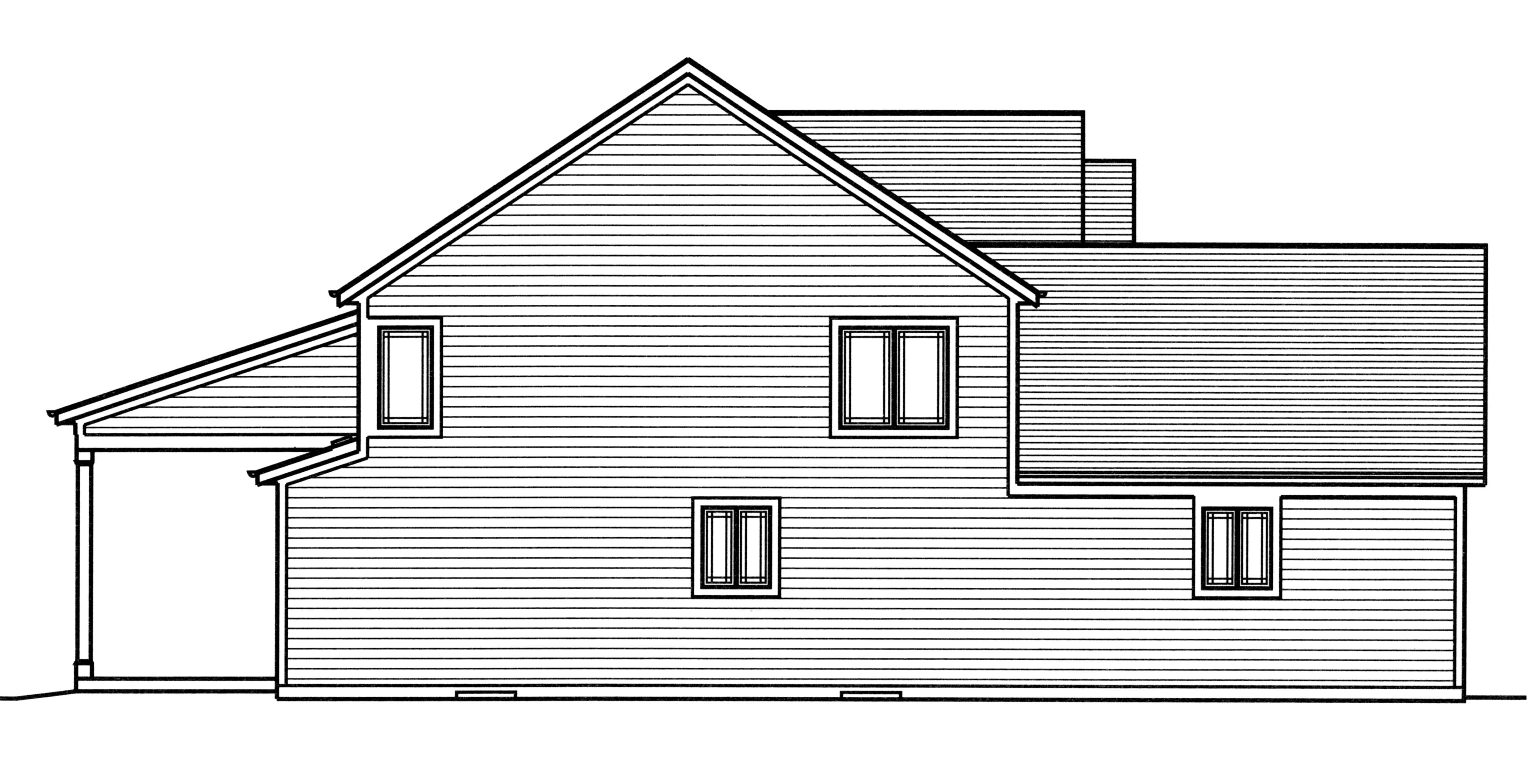 Home Plan Left Elevation of this 4-Bedroom,3250 Sq Ft Plan -169-1114