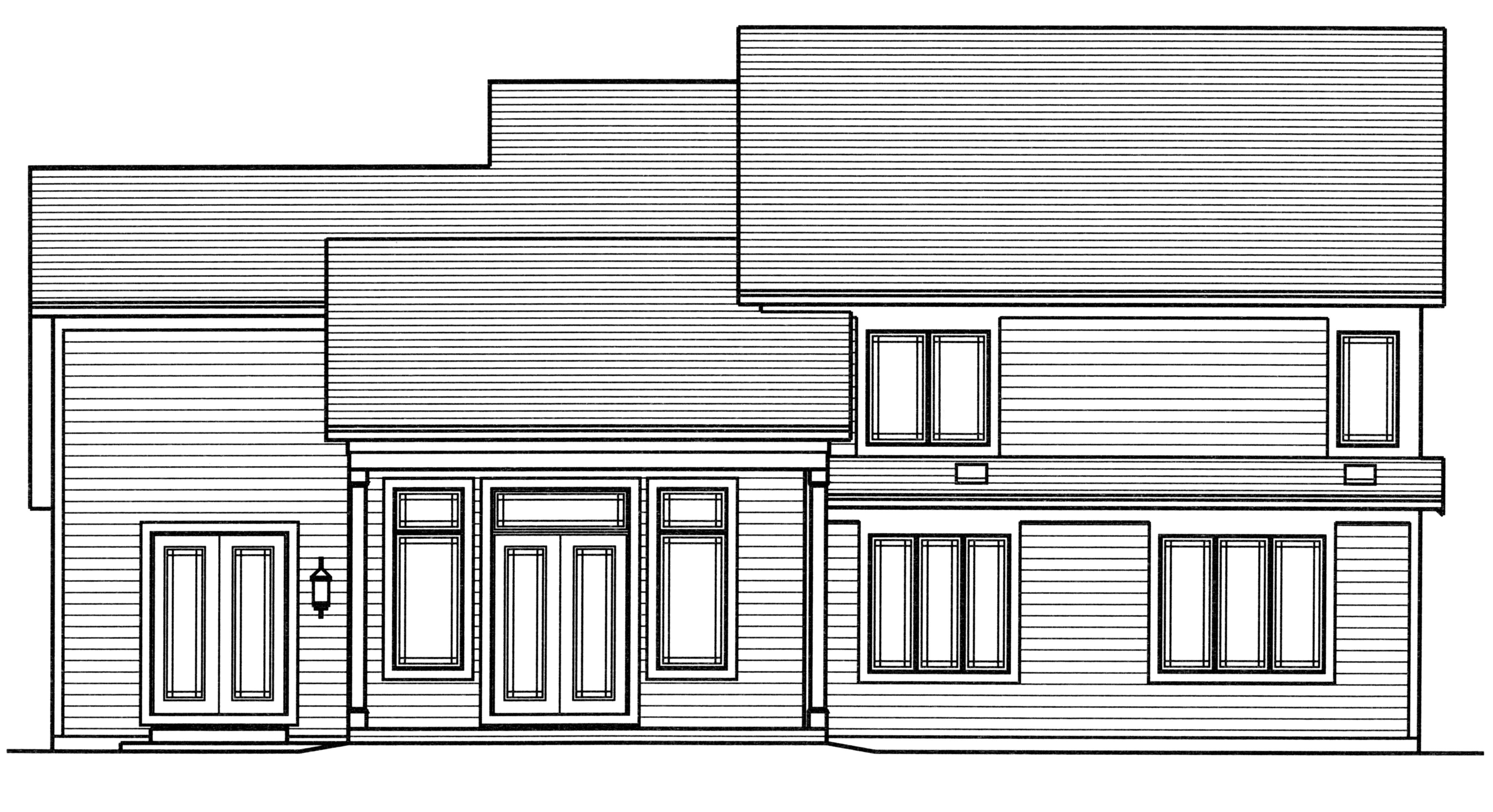 Home Plan Rear Elevation of this 4-Bedroom,3250 Sq Ft Plan -169-1114