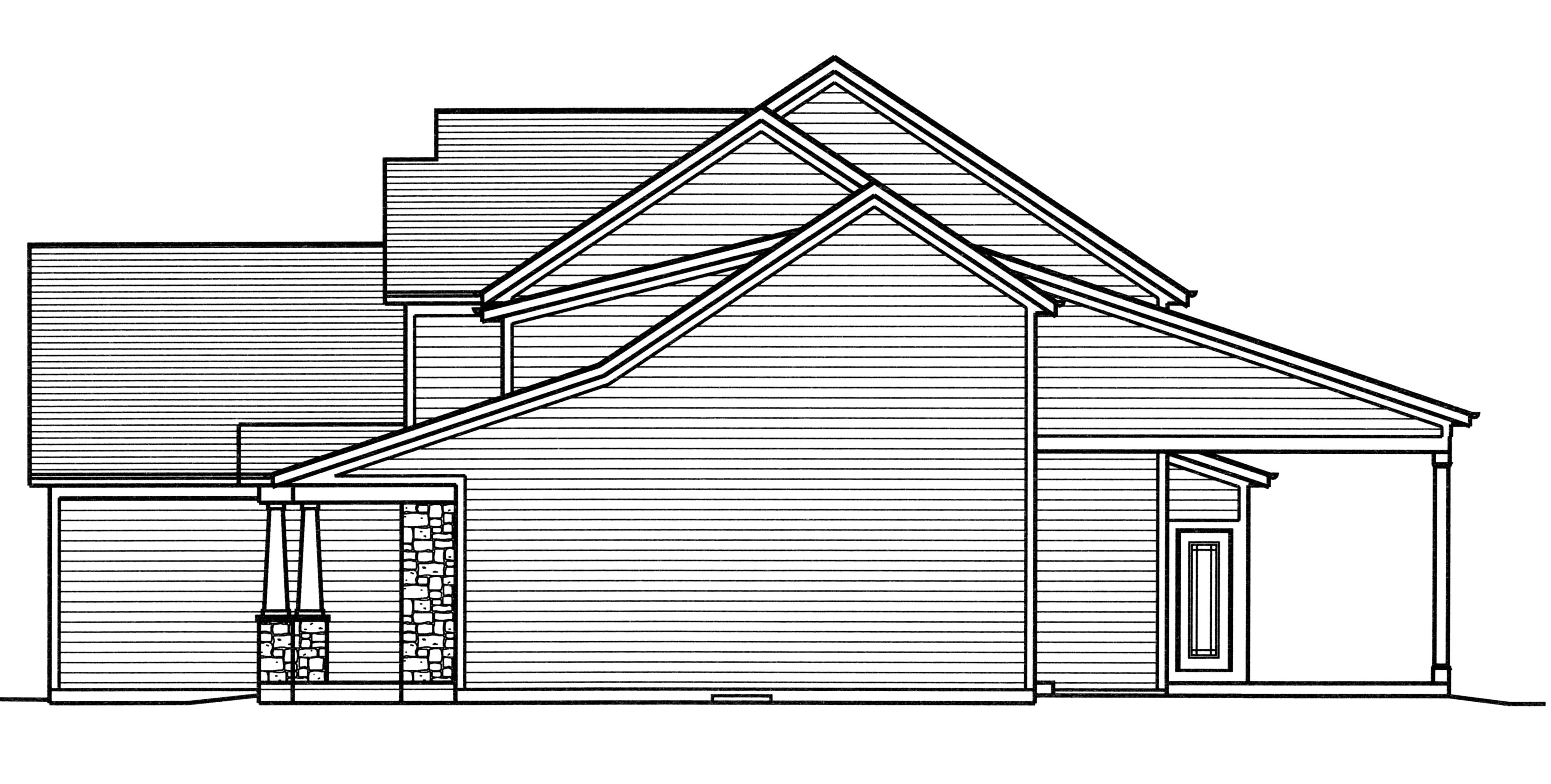 Home Plan Right Elevation of this 4-Bedroom,3250 Sq Ft Plan -169-1114