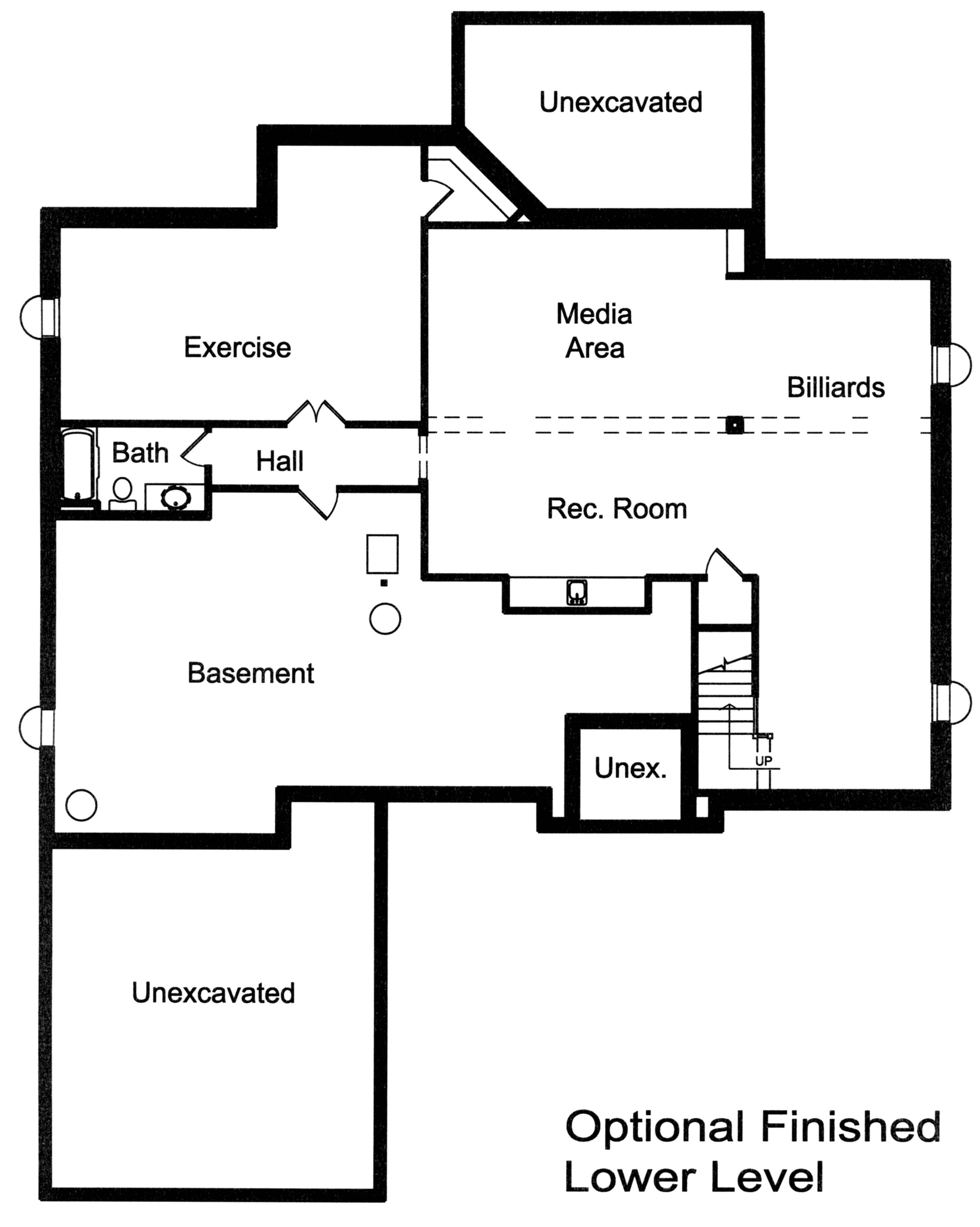 Floor Plan Basement of Traditional Plan #169-1115
