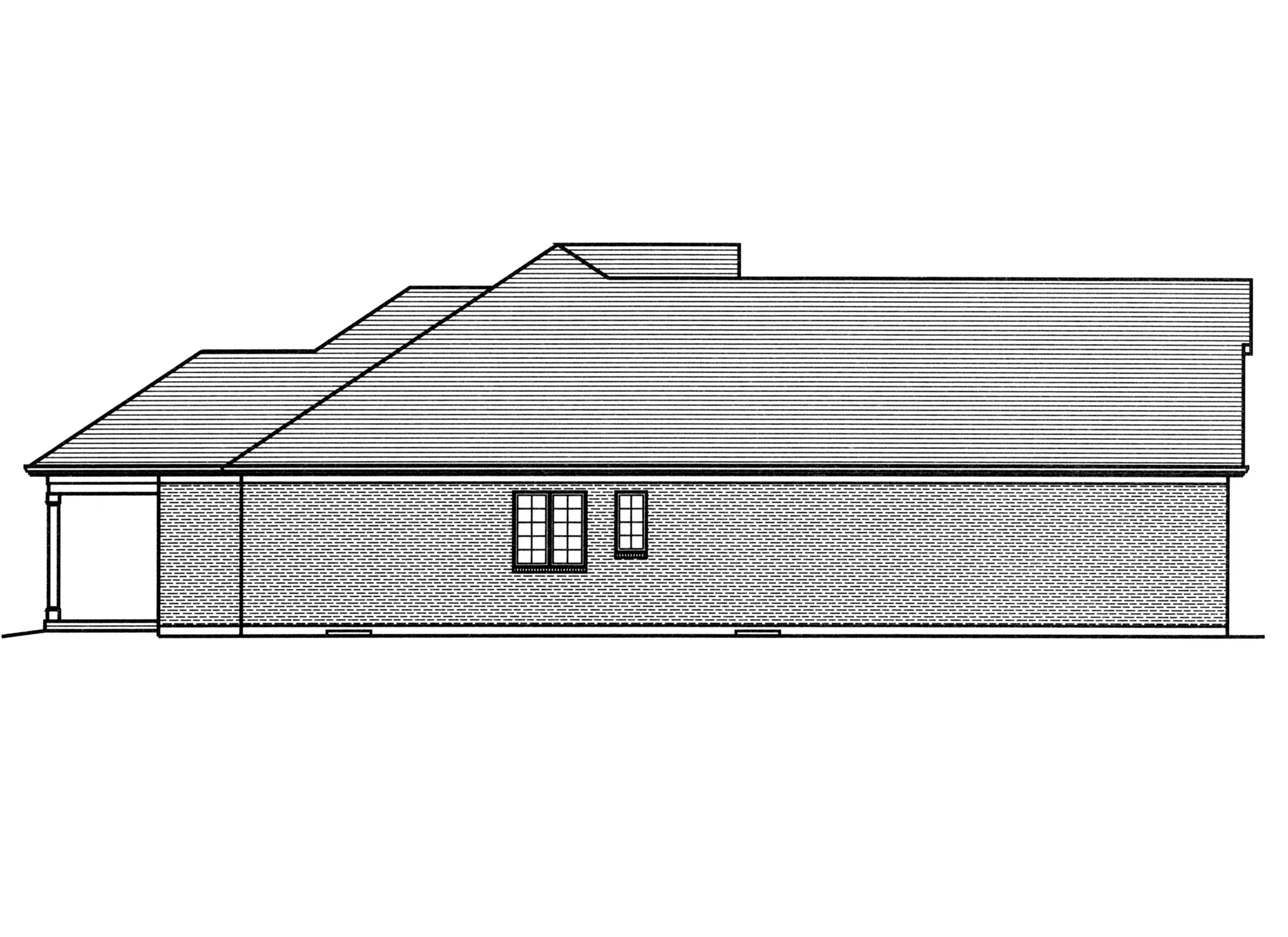 Home Plan Left Elevation of this 3-Bedroom,2393 Sq Ft Plan -169-1115
