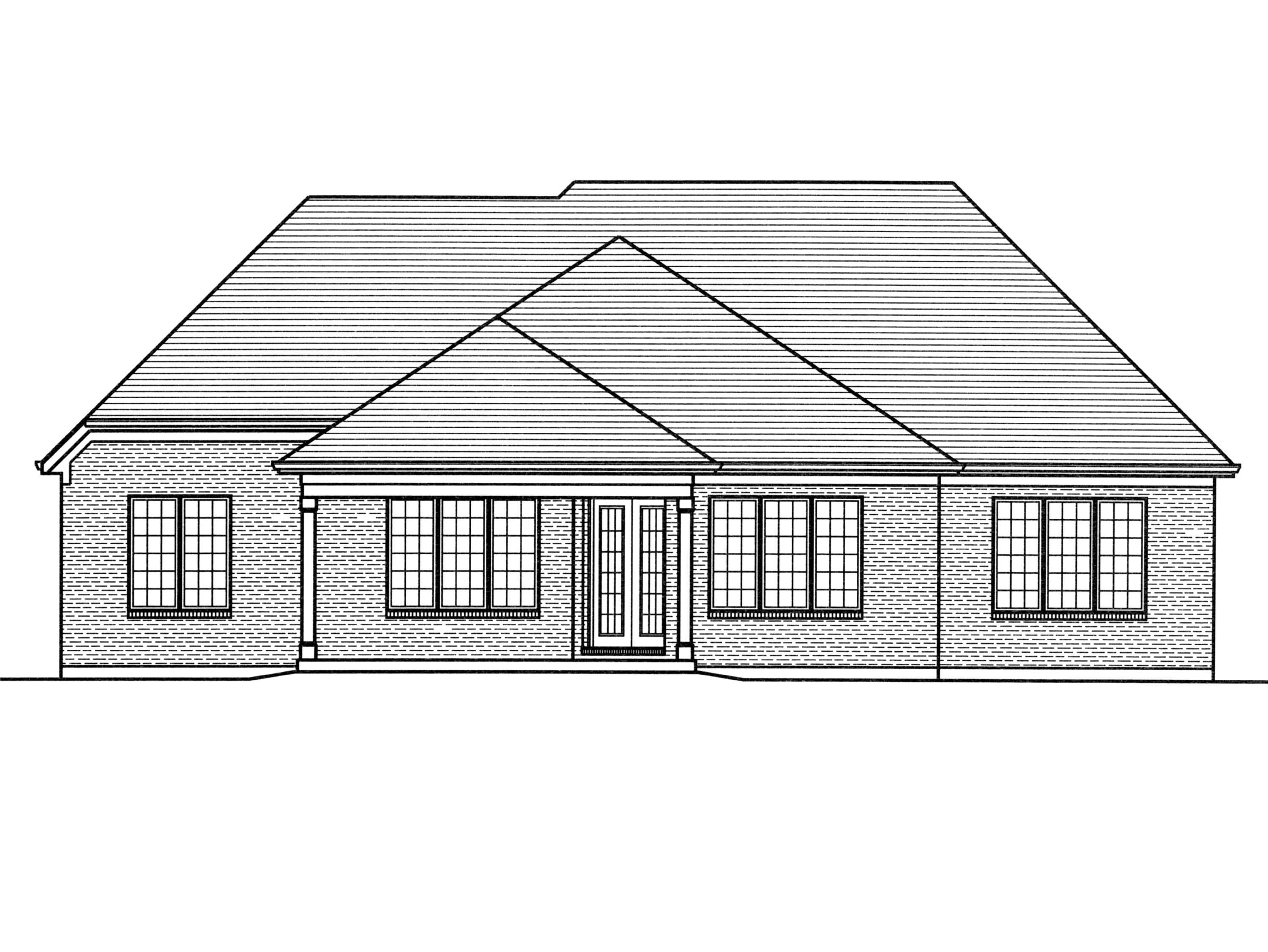 Home Plan Rear Elevation of this 3-Bedroom,2393 Sq Ft Plan -169-1115