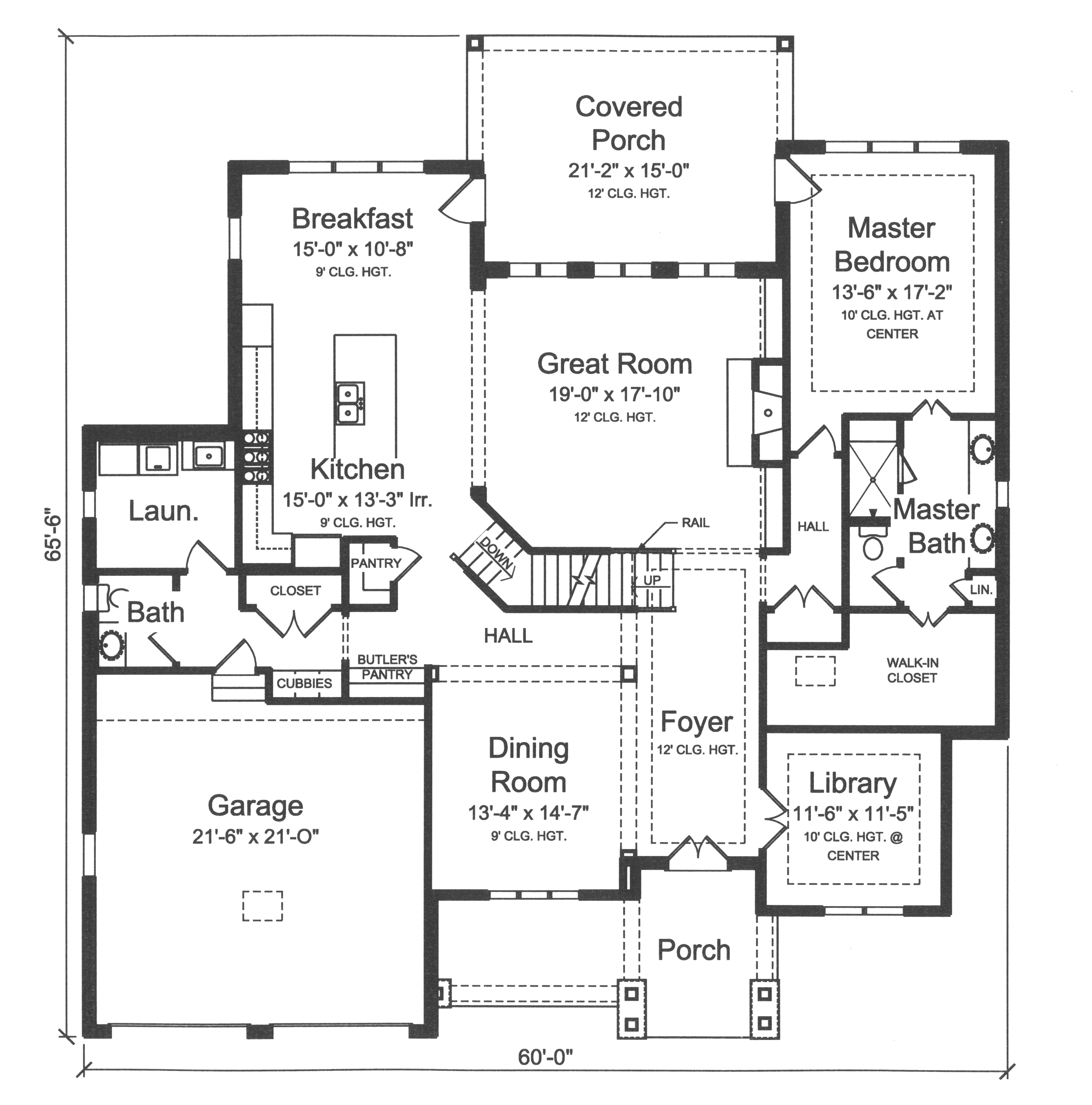 Floor Plan First Story of Luxury Plan #169-1116