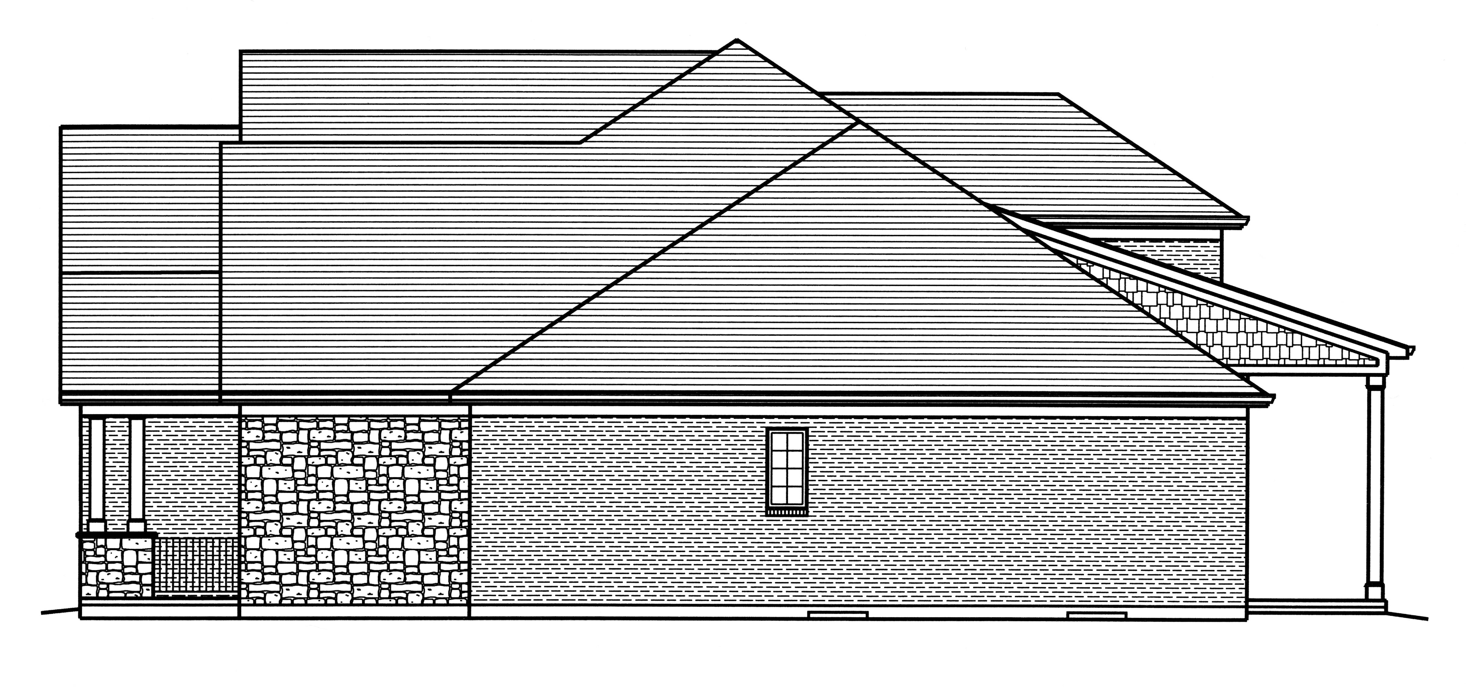 Home Plan Left Elevation of this 4-Bedroom,3226 Sq Ft Plan -169-1116