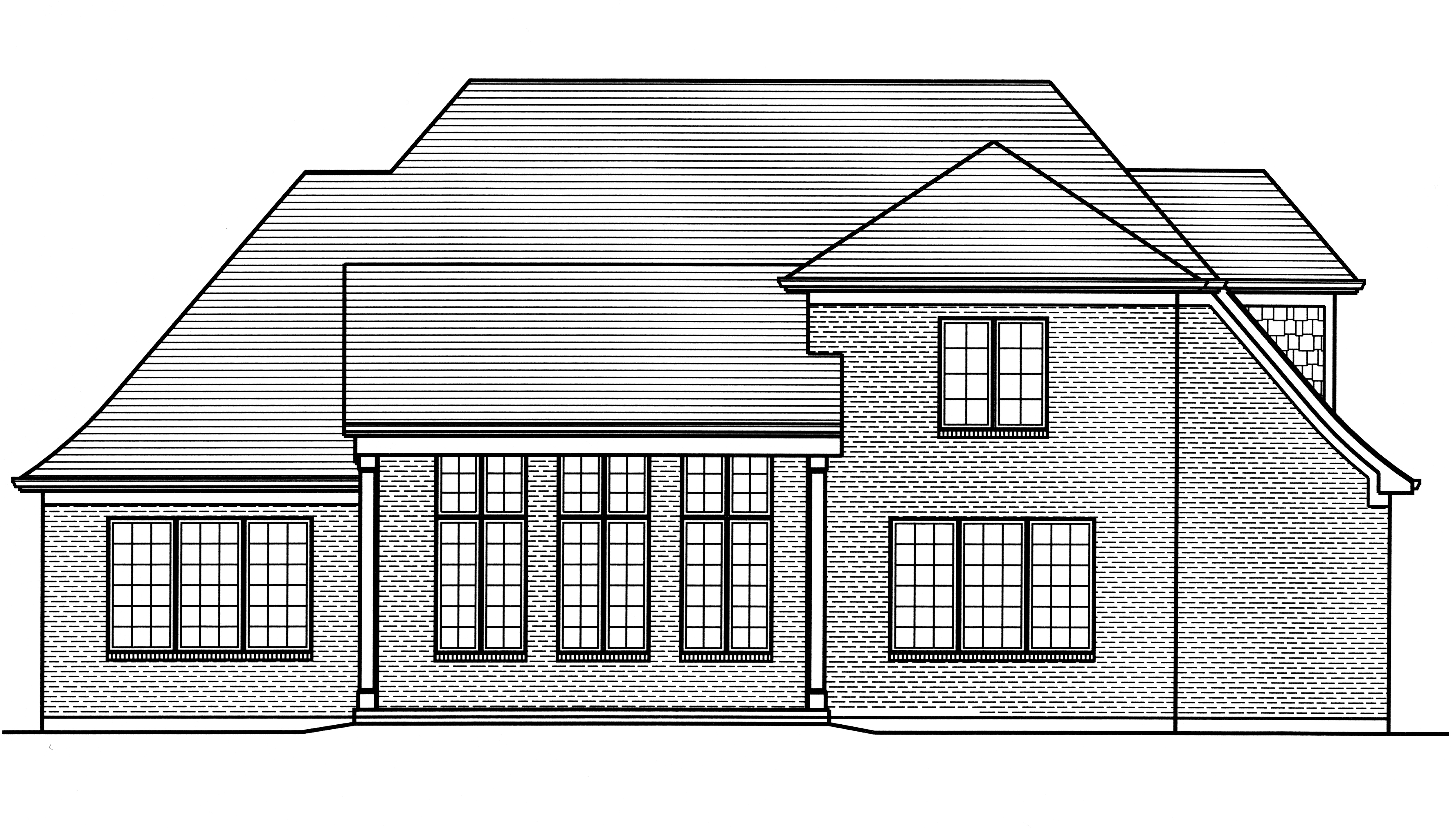 Home Plan Rear Elevation of this 4-Bedroom,3226 Sq Ft Plan -169-1116
