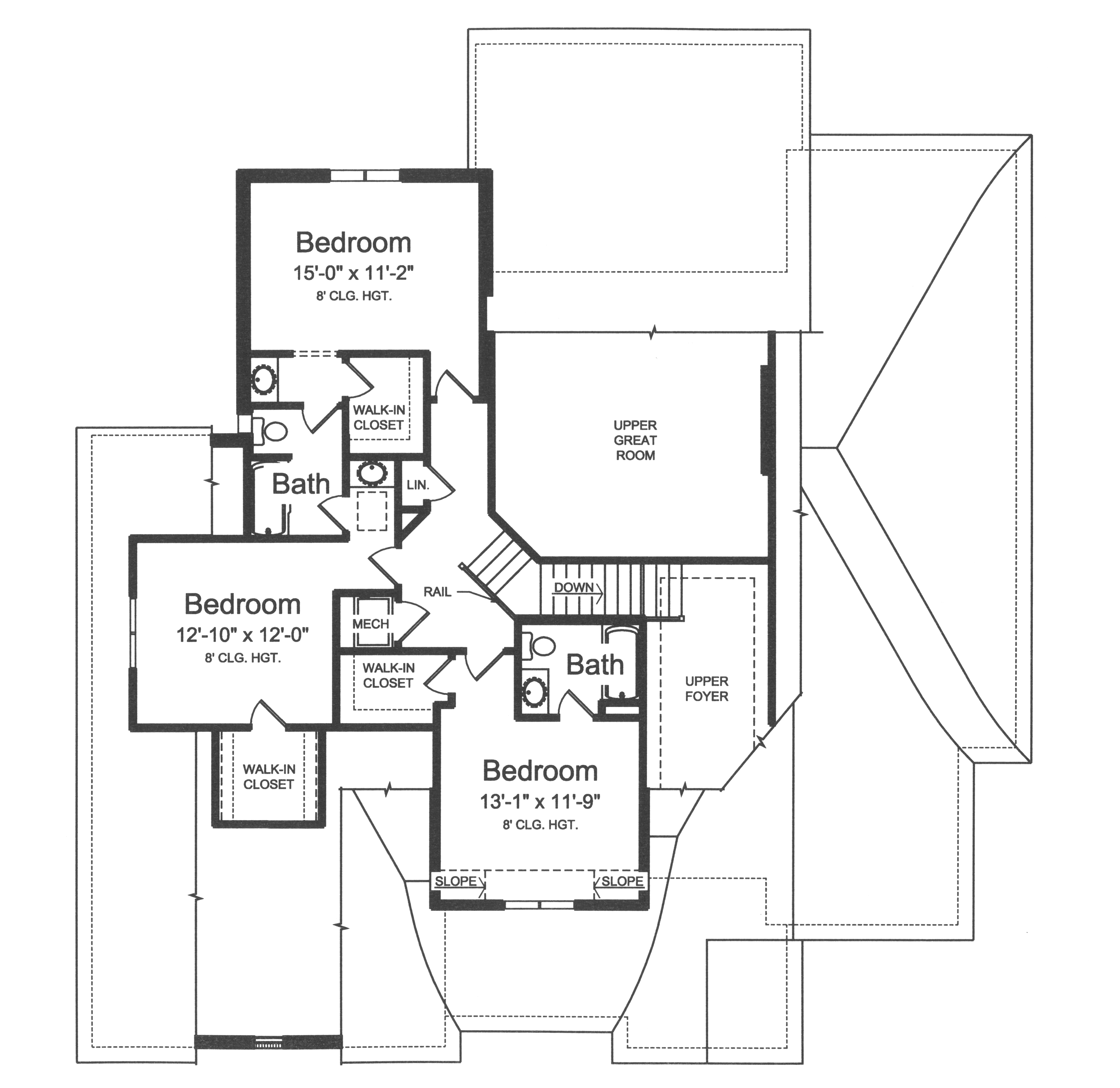 Floor Plan Second Story of Luxury Plan #169-1116