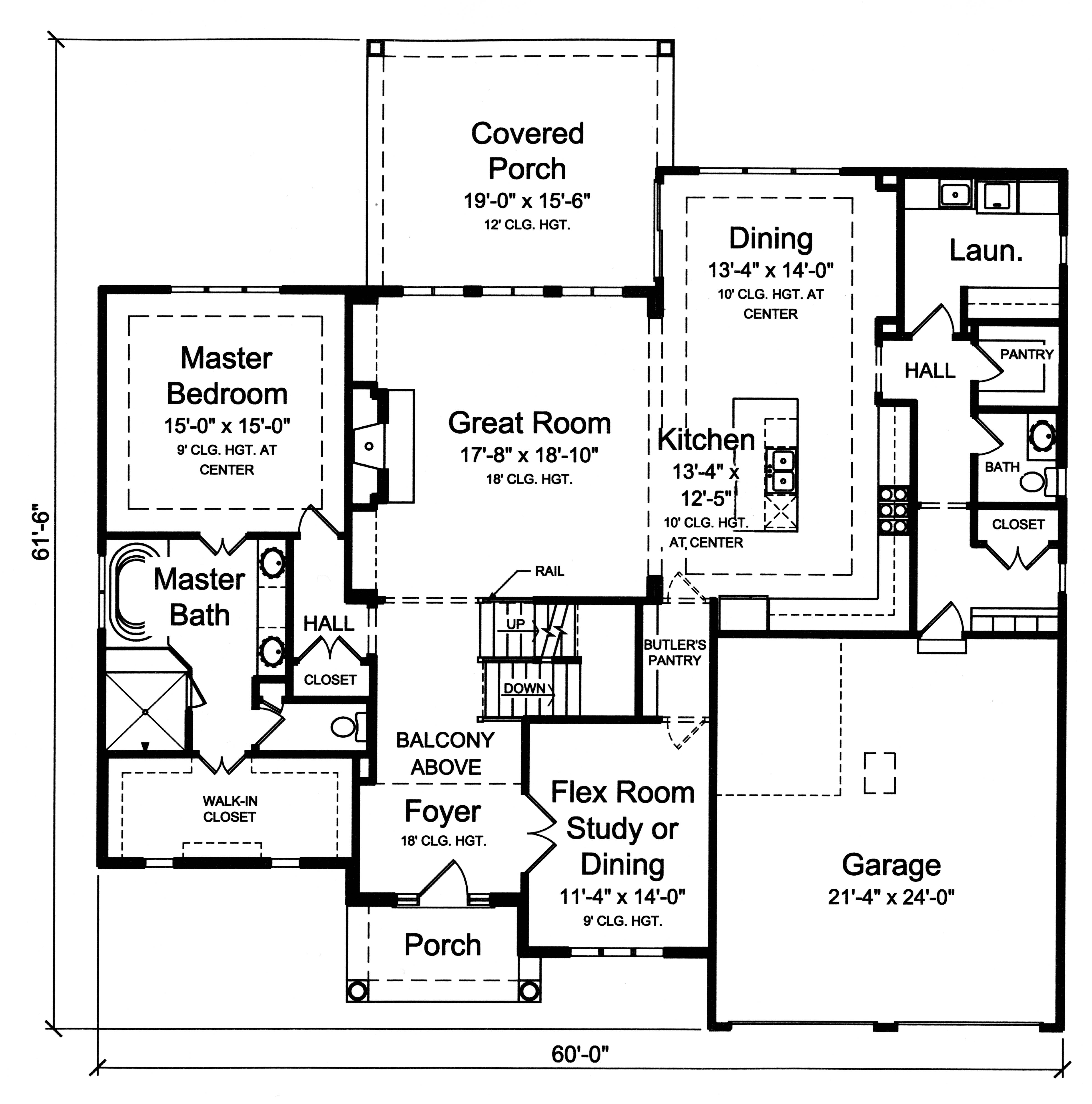 Floor Plan First Story of Luxury Plan #169-1117