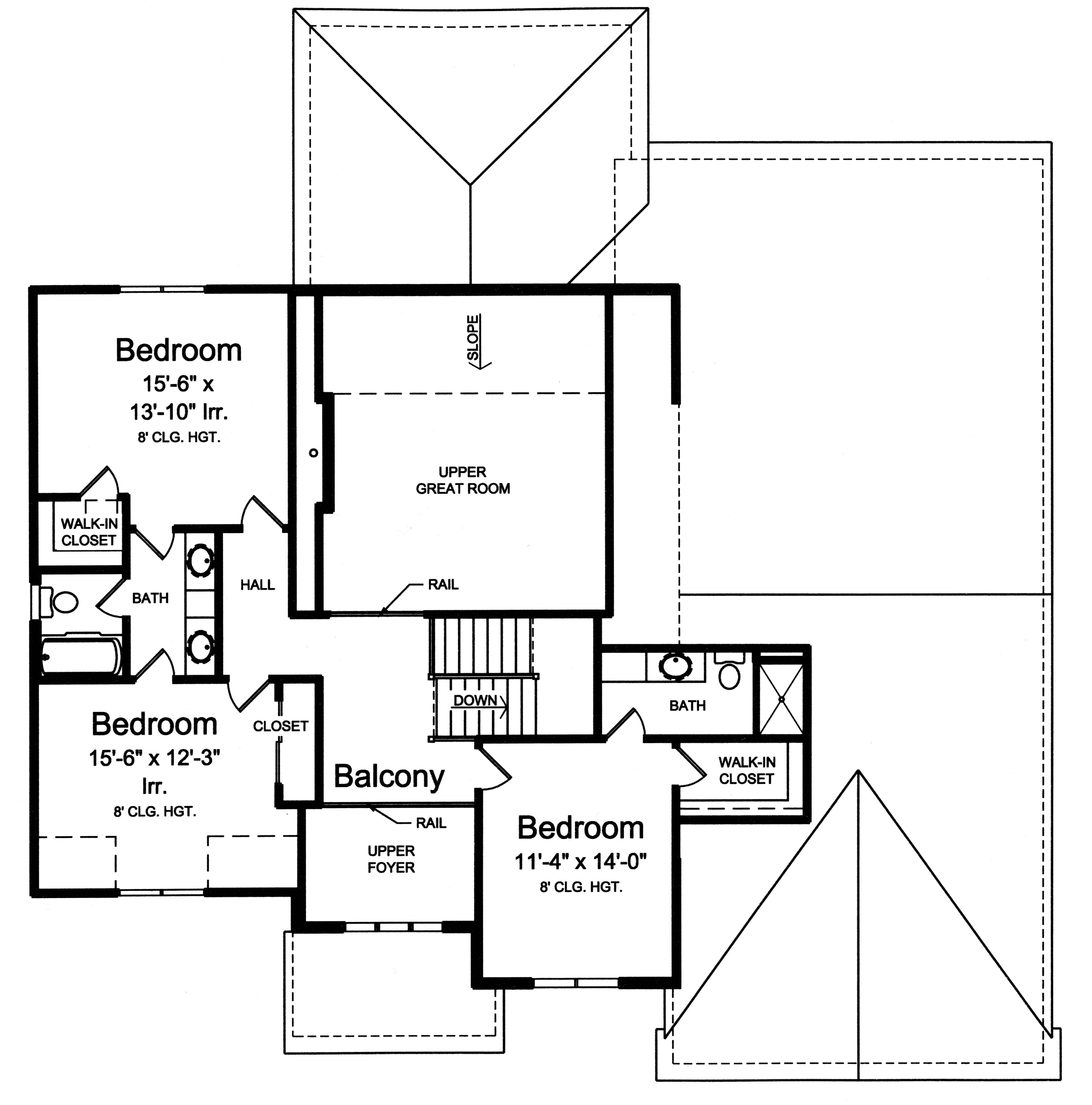 Floor Plan Second Story of Luxury Plan #169-1117