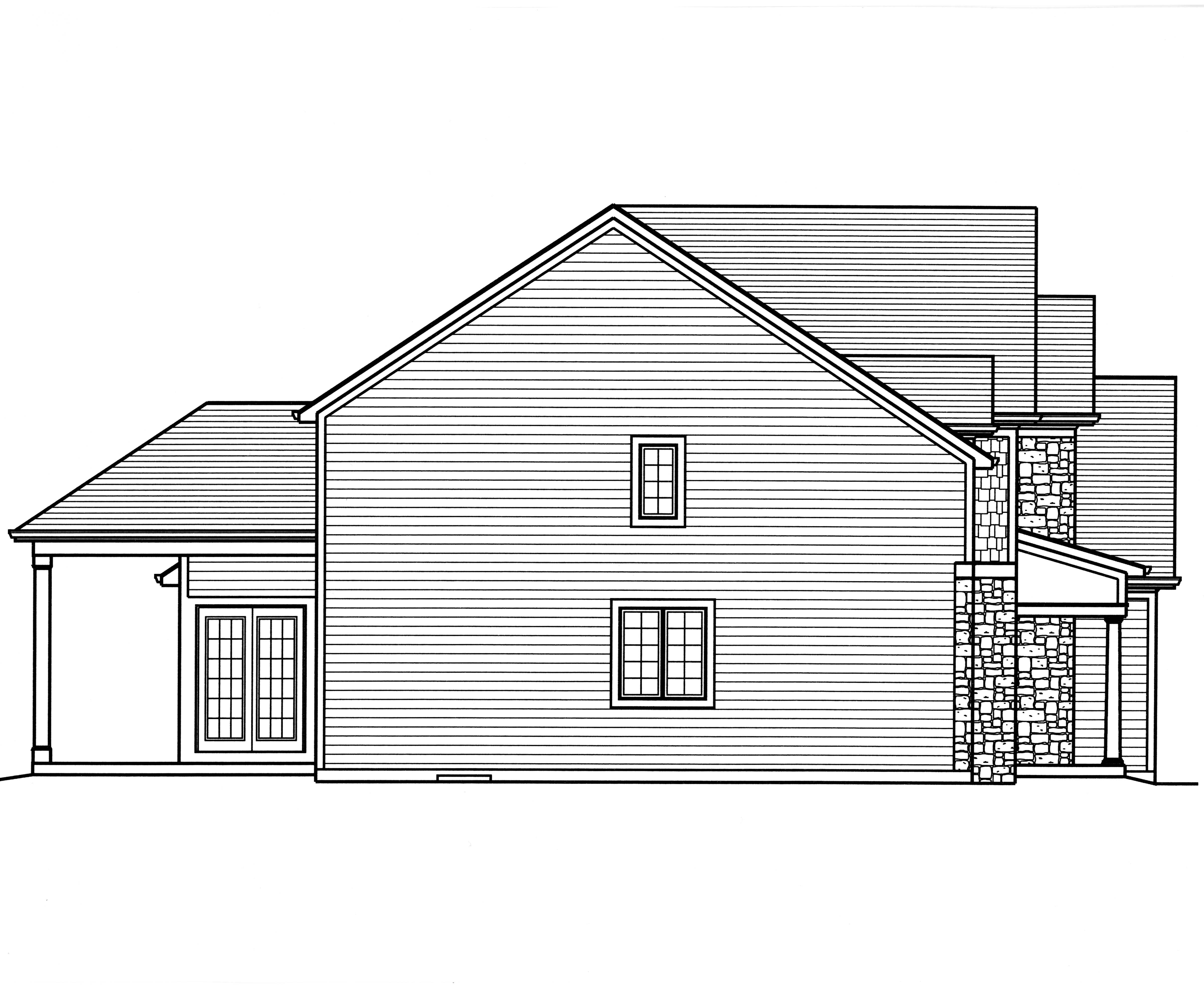 Home Plan Left Elevation of this 4-Bedroom,3113 Sq Ft Plan -169-1117
