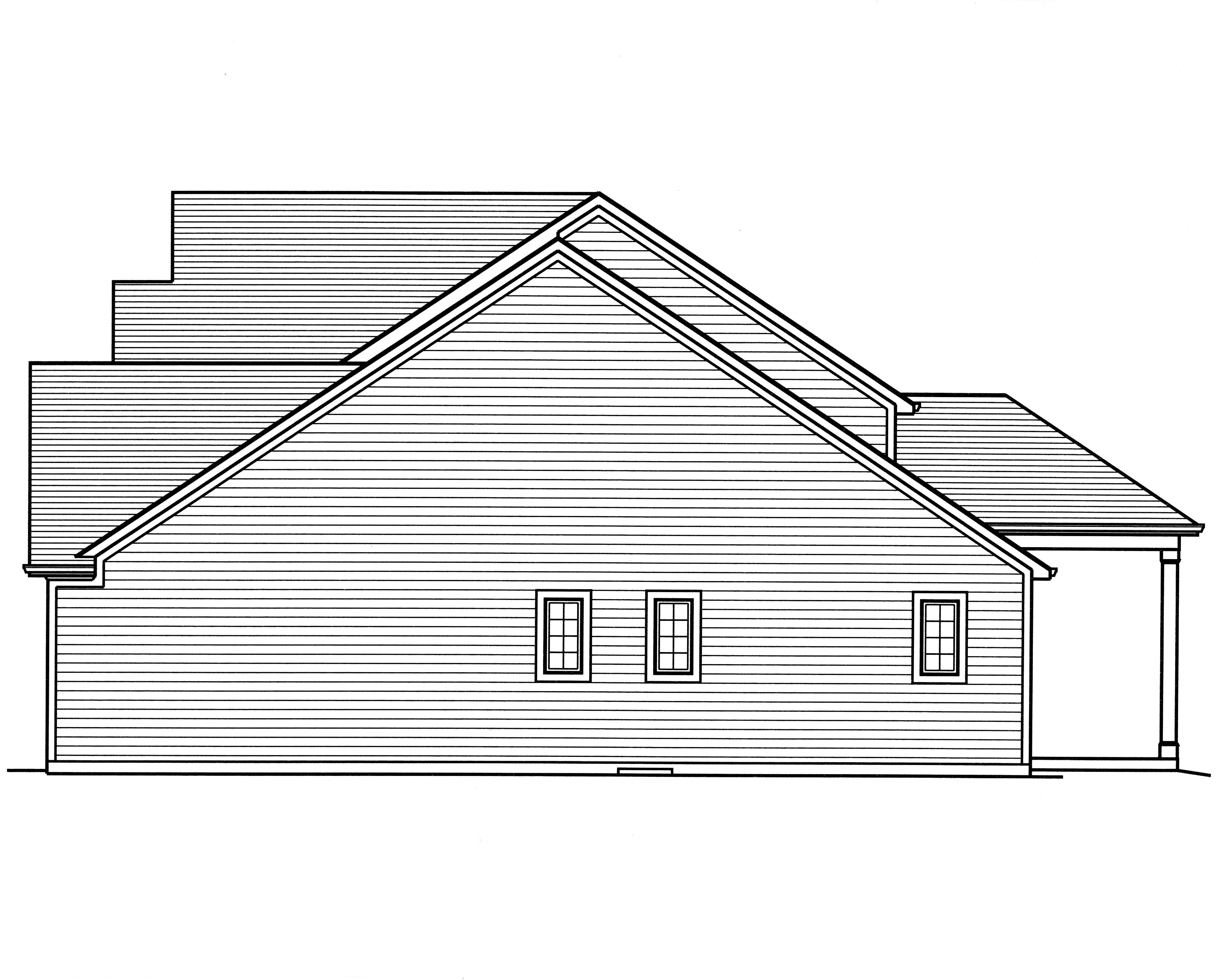 Home Plan Right Elevation of this 4-Bedroom,3113 Sq Ft Plan -169-1117