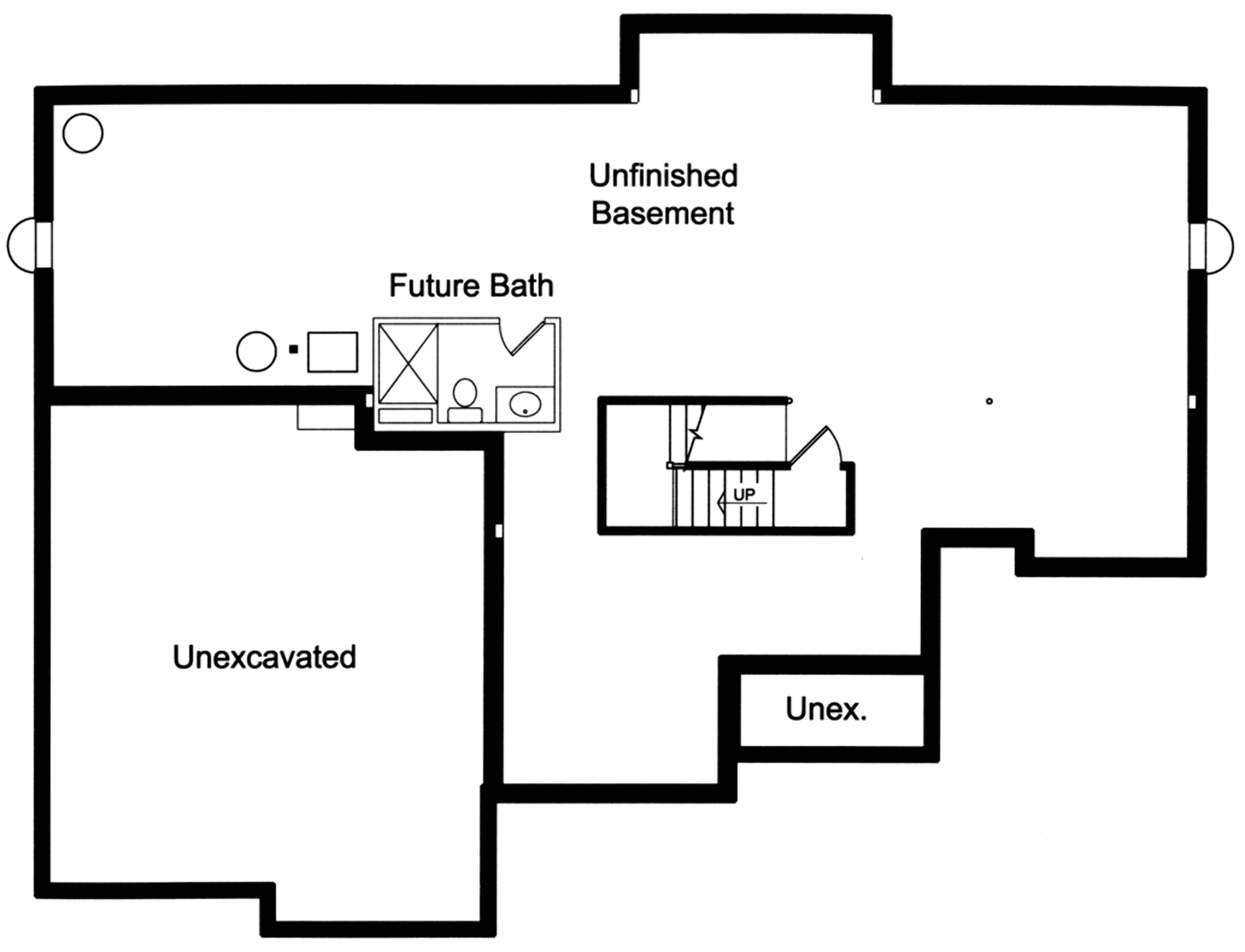 Floor Plan Basement of Country Plan #169-1119