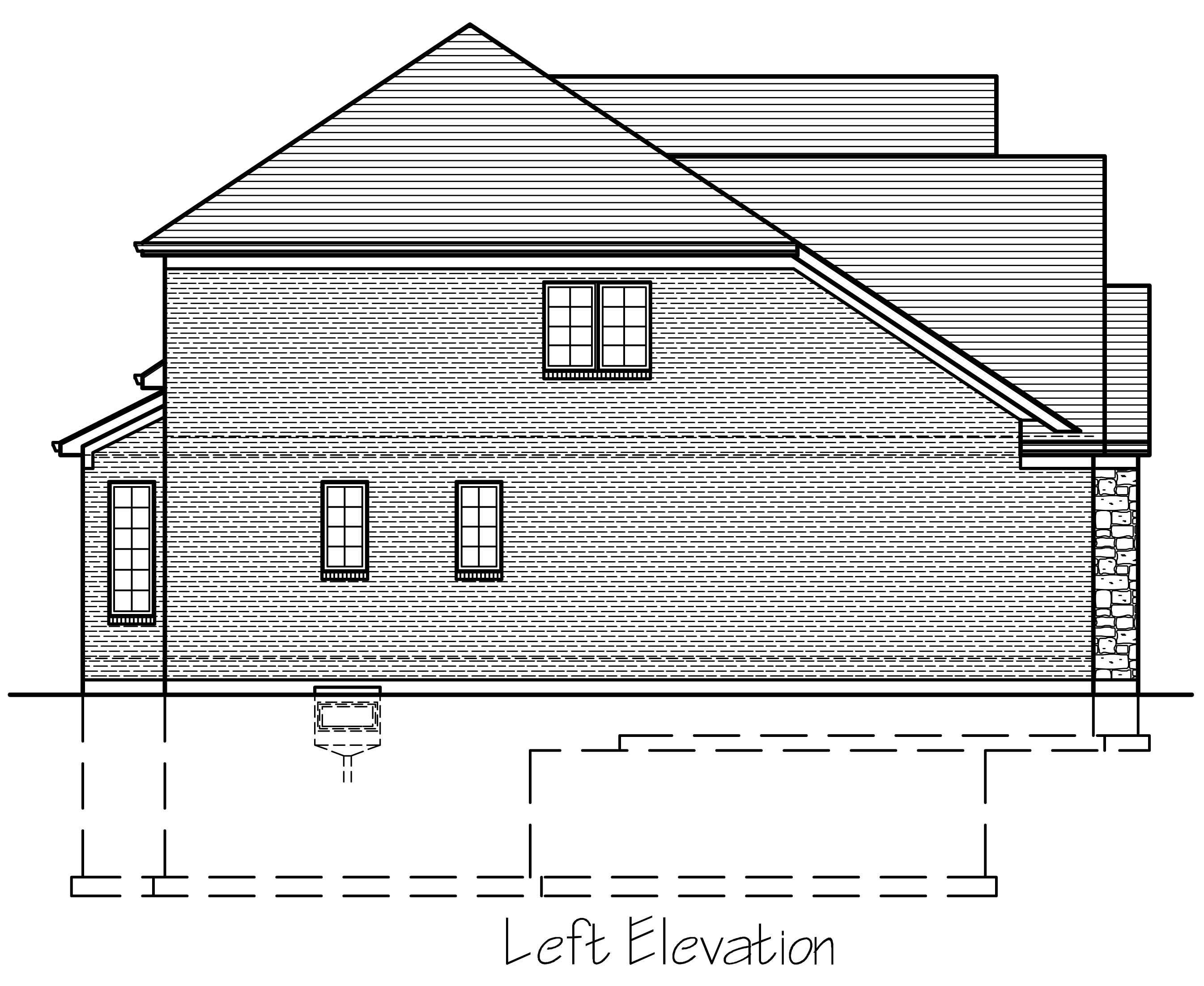 Home Plan Left Elevation of this 4-Bedroom,2938 Sq Ft Plan -169-1119