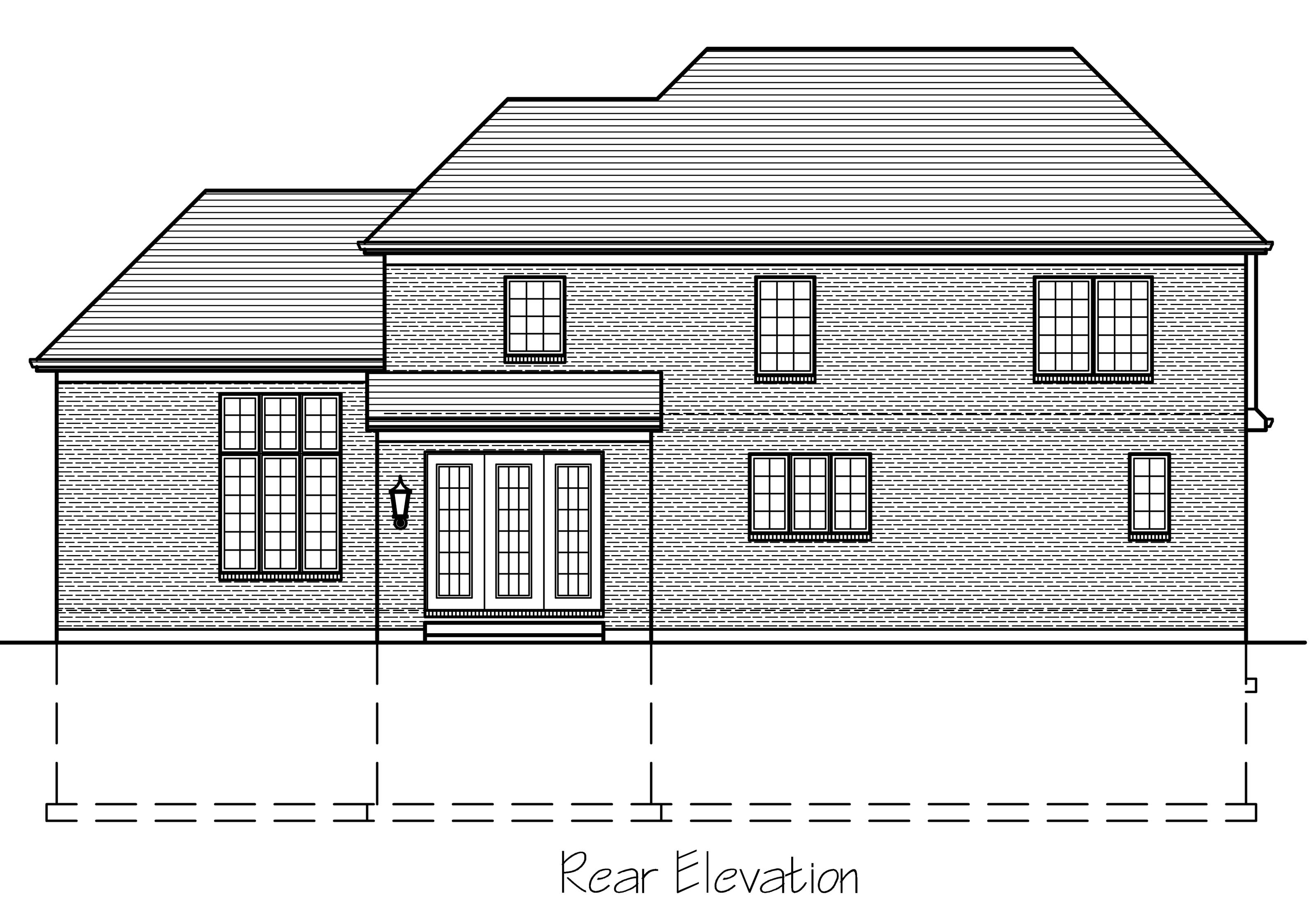 Home Plan Rear Elevation of this 4-Bedroom,2938 Sq Ft Plan -169-1119