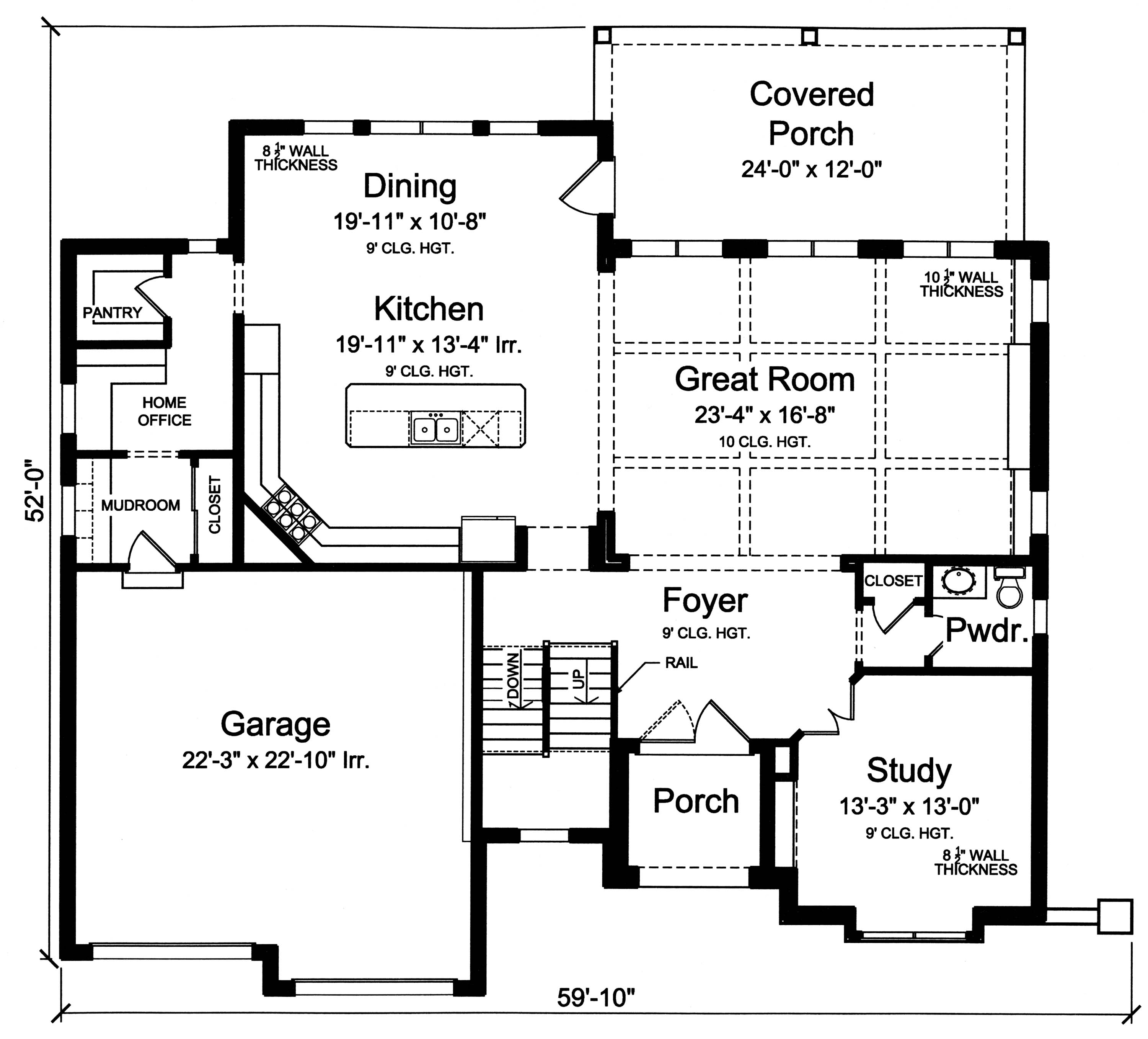 Floor Plan First Story of Luxury Plan #169-1120