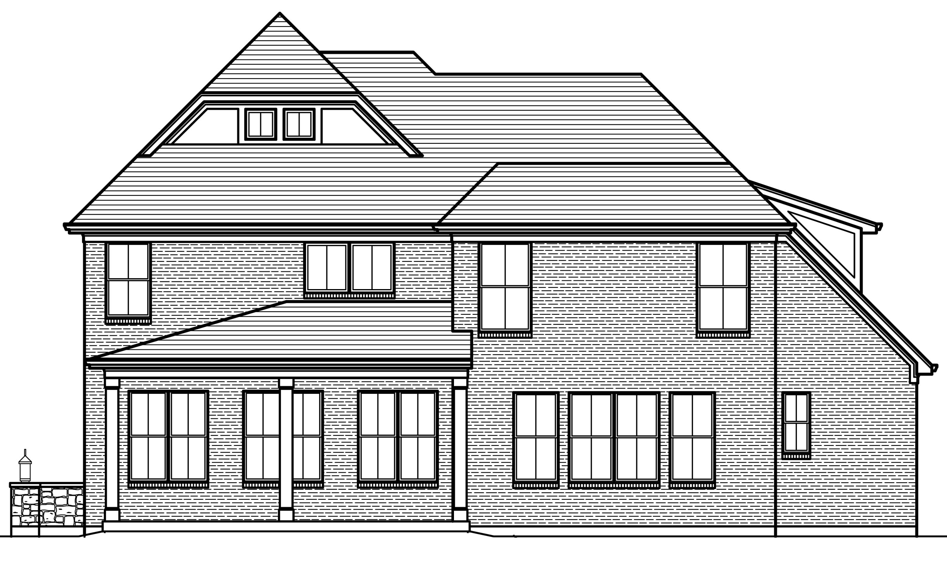 Home Plan Rear Elevation of this 4-Bedroom,3287 Sq Ft Plan -169-1120