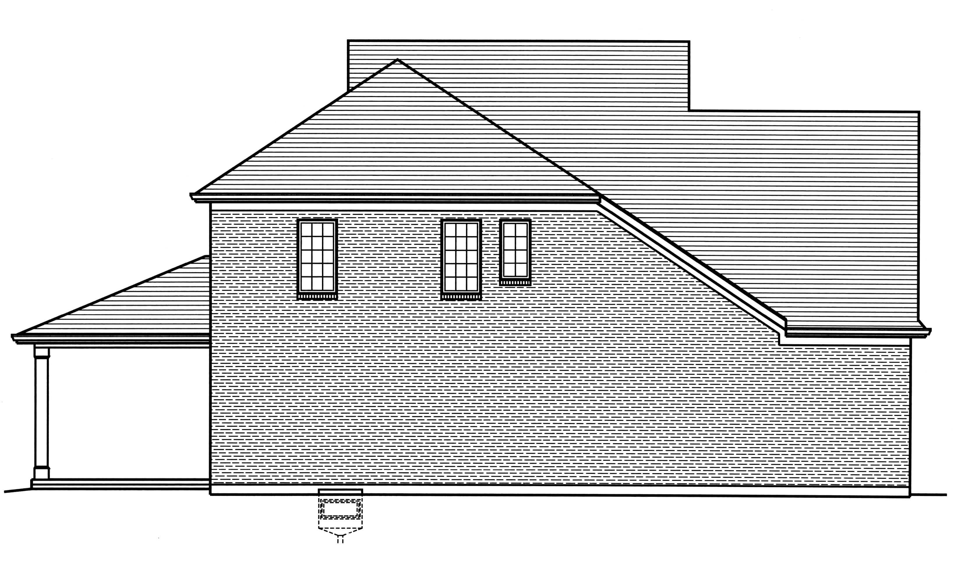 Home Plan Left Elevation of this 4-Bedroom,2586 Sq Ft Plan -169-1121