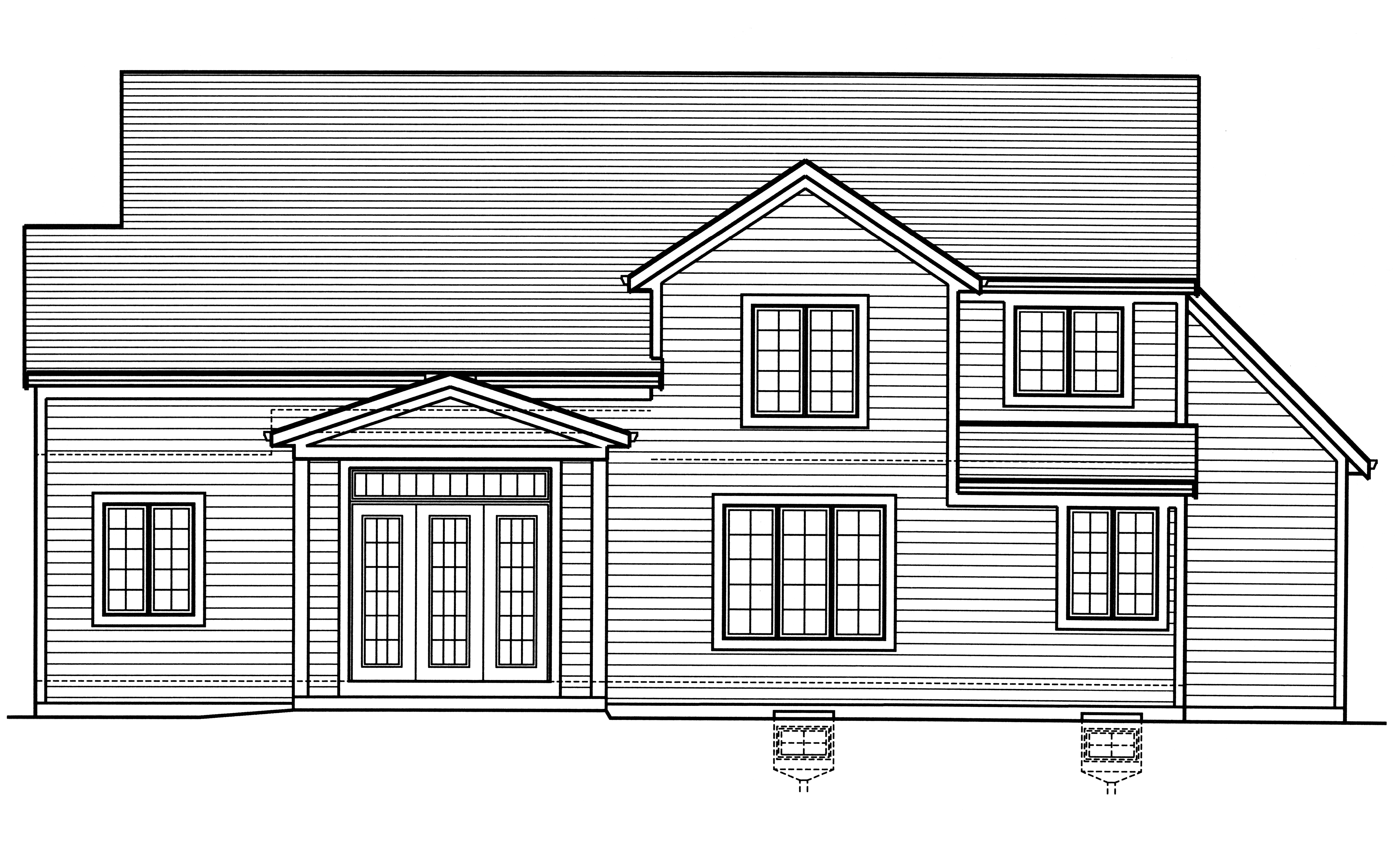 Home Plan Rear Elevation of this 4-Bedroom,2415 Sq Ft Plan -169-1123