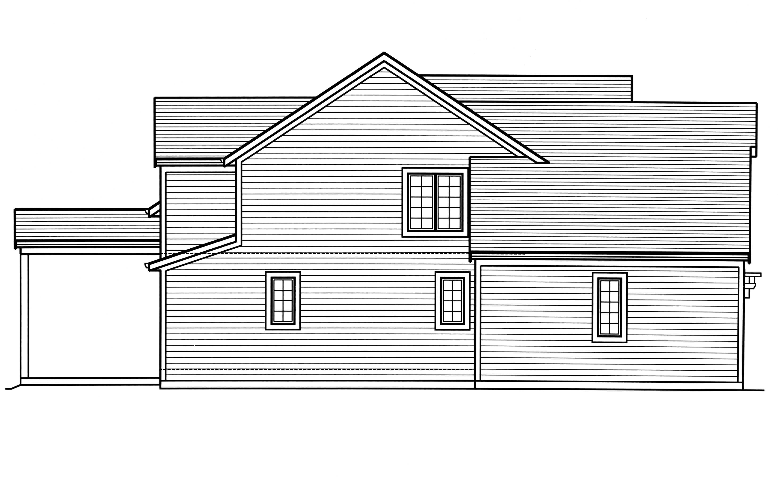 Home Plan Left Elevation of this 4-Bedroom,2415 Sq Ft Plan -169-1123