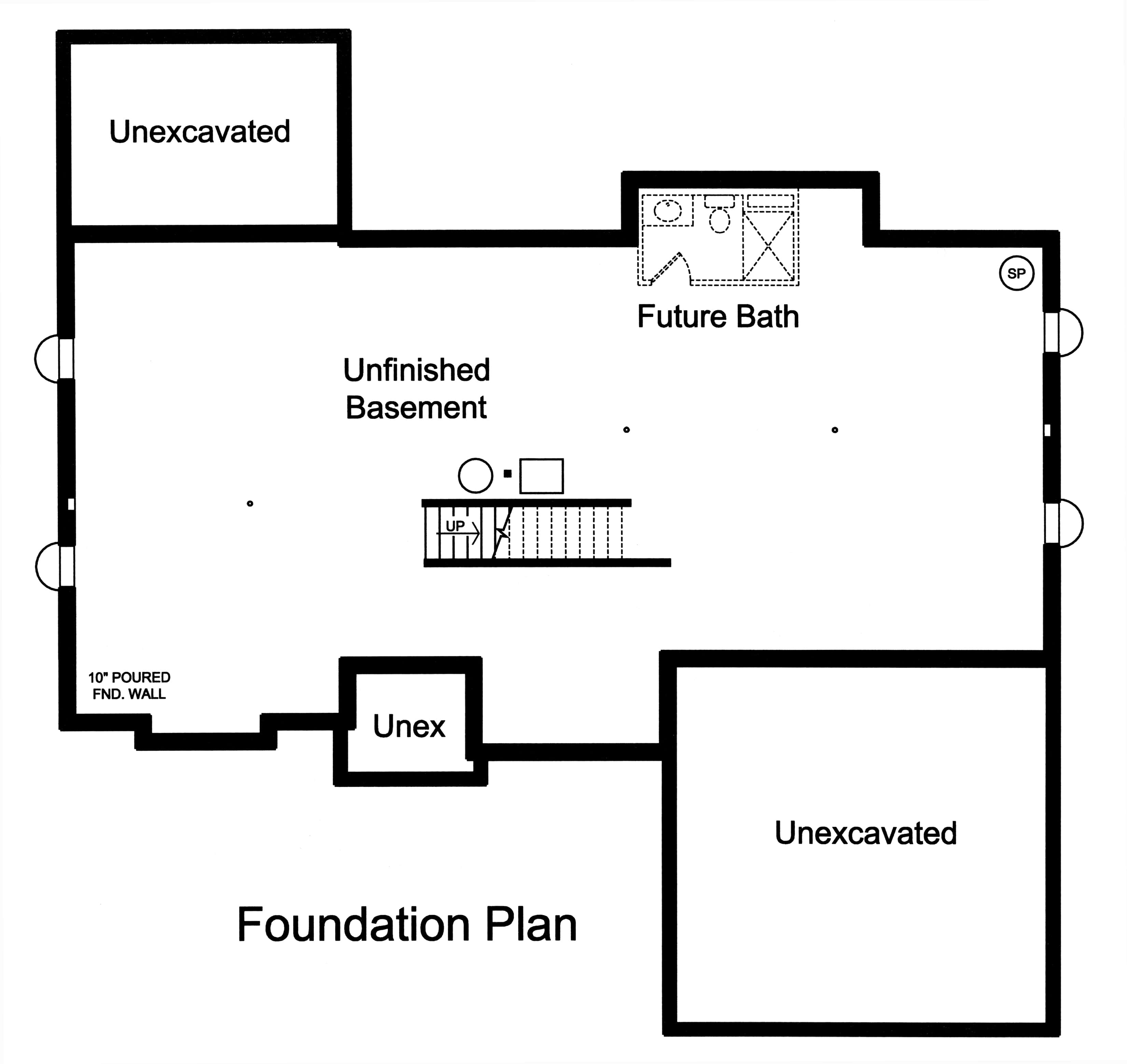 Floor Plan Basement of Transitional Plan #169-1124